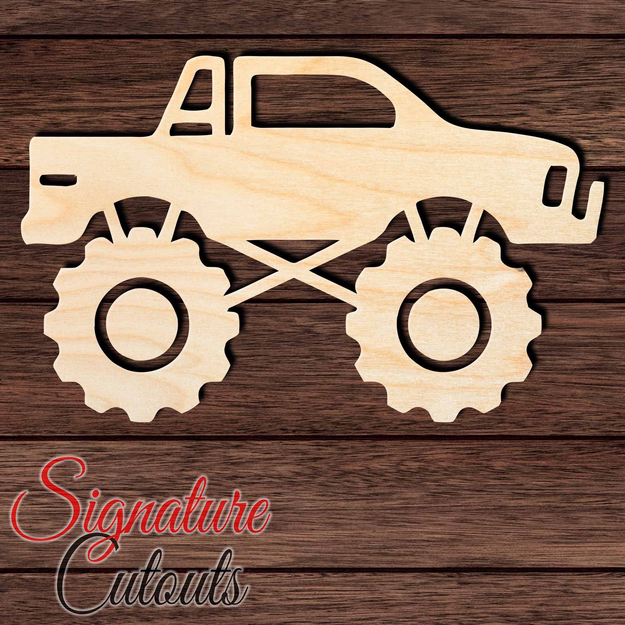 Monster Truck 004 Shape Cutout in Wood, Acrylic or Acrylic Mirror - Signature Cutouts