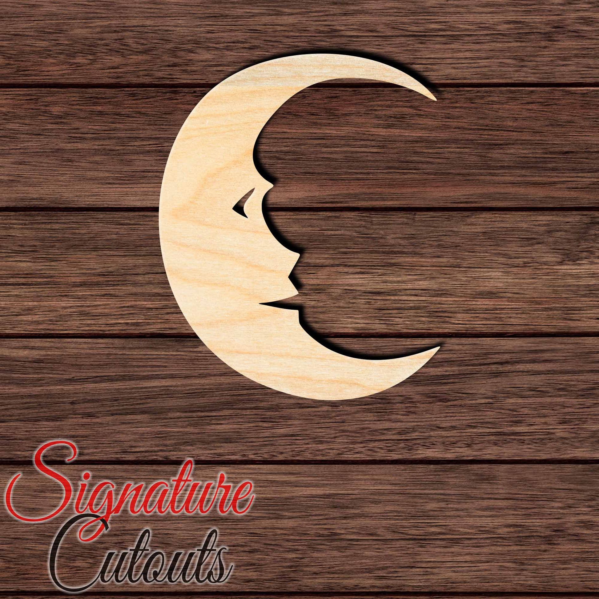 Moon Face 003 Shape Cutout in Wood, Acrylic or Acrylic Mirror - Signature Cutouts