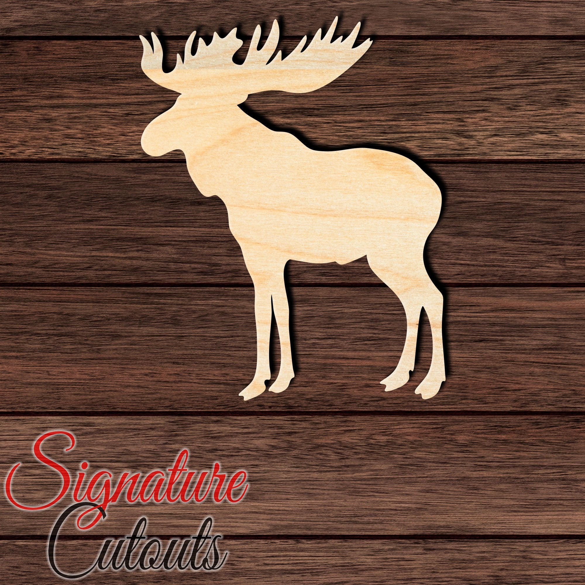 Moose 002 Shape Cutout in Wood, Acrylic or Acrylic Mirror - Signature Cutouts