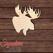 Moose Head 001 Shape Cutout in Wood, Acrylic or Acrylic Mirror - Signature Cutouts