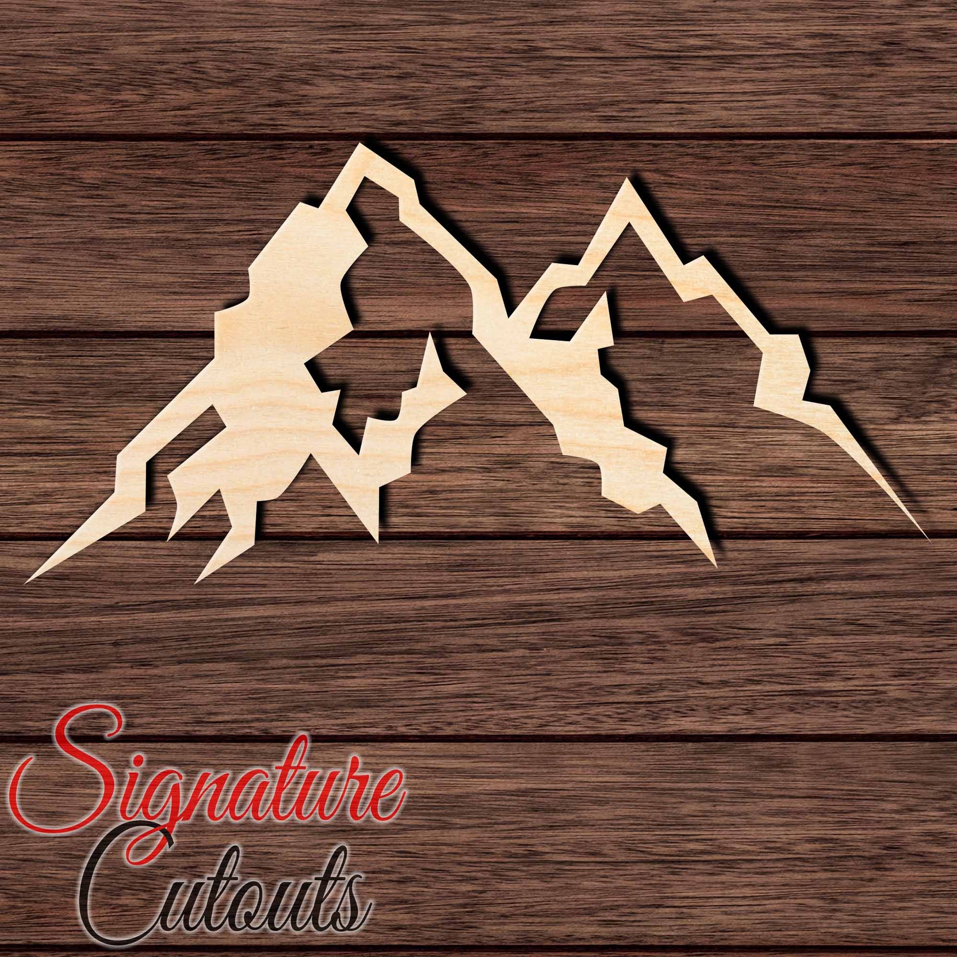 Mountain 002 Shape Cutout in Wood, Acrylic or Acrylic Mirror - Signature Cutouts