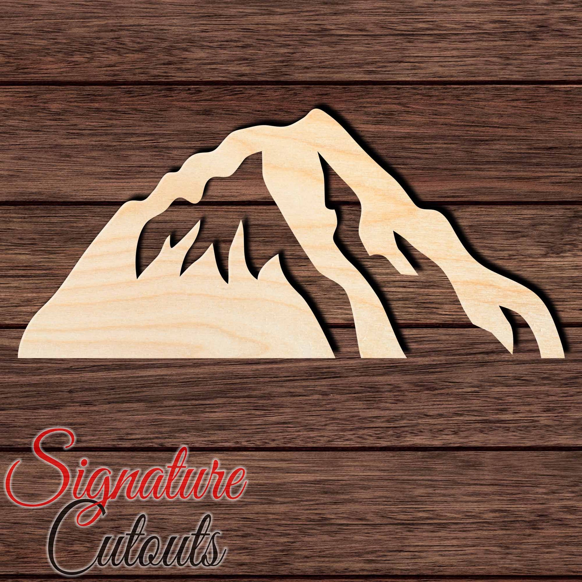 Mountain 007 Shape Cutout in Wood, Acrylic or Acrylic Mirror - Signature Cutouts