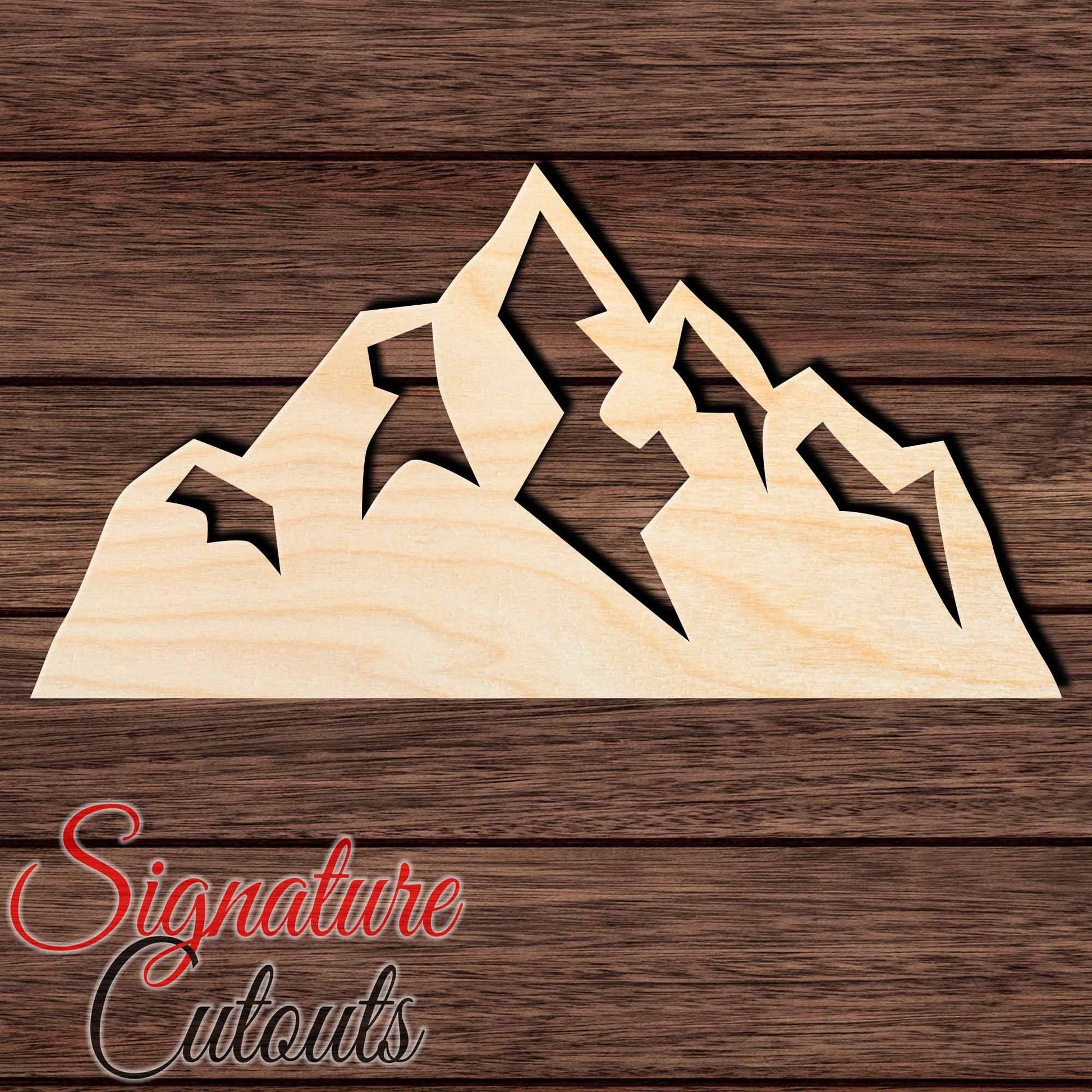 Mountain 008 Shape Cutout in Wood, Acrylic or Acrylic Mirror - Signature Cutouts
