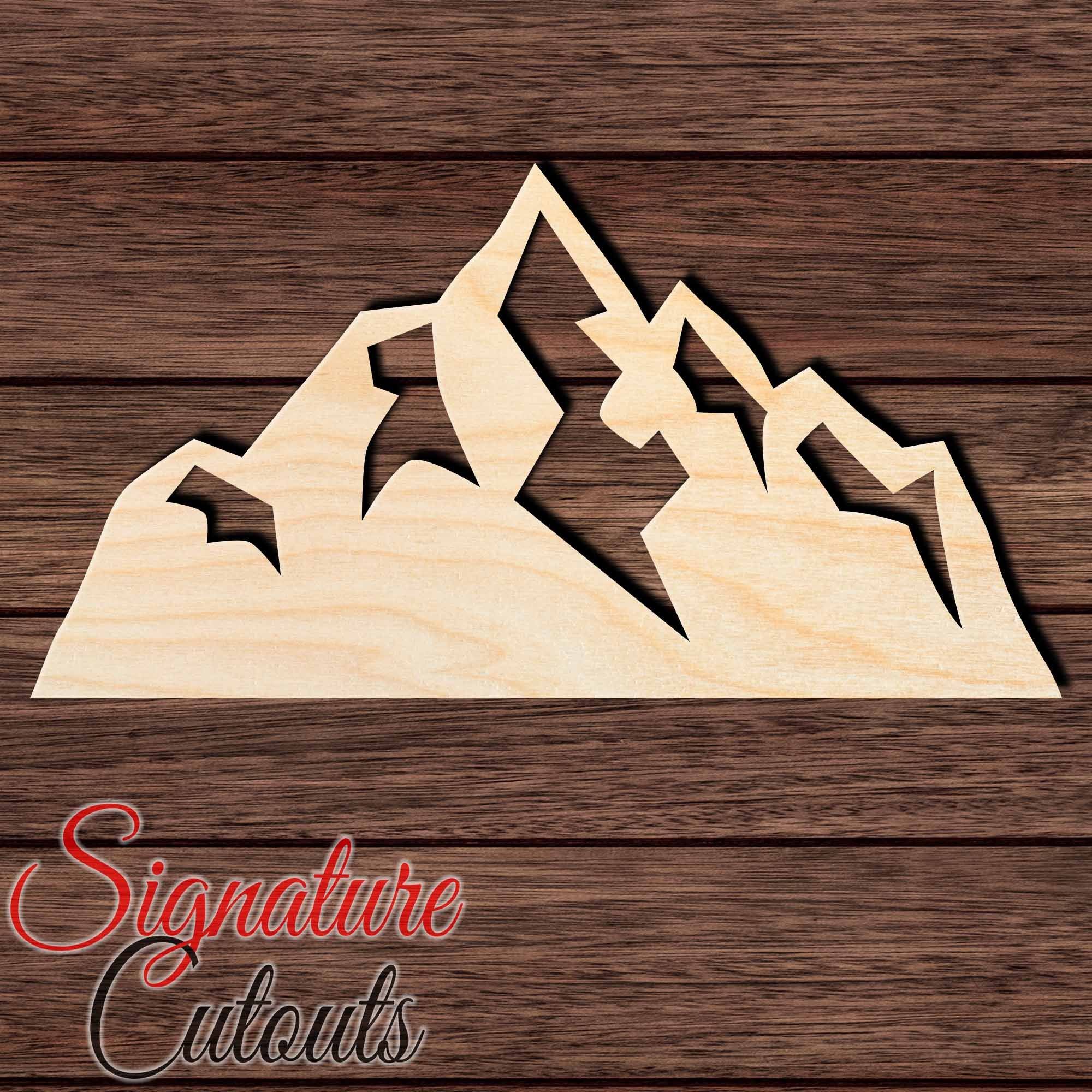 Mountain 008 Shape Cutout in Wood, Acrylic or Acrylic Mirror - Signature Cutouts