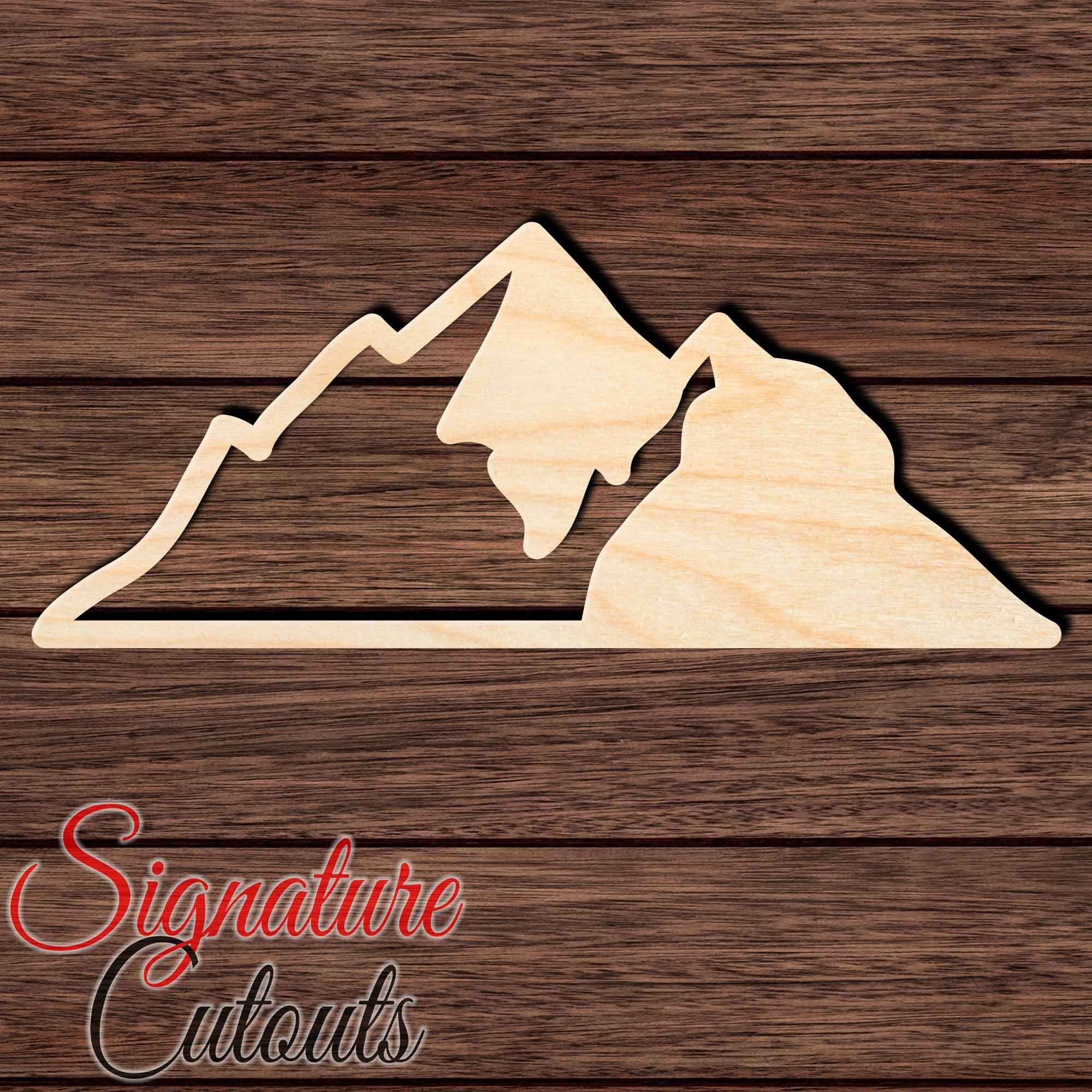 Mountain 009 Shape Cutout in Wood, Acrylic or Acrylic Mirror - Signature Cutouts