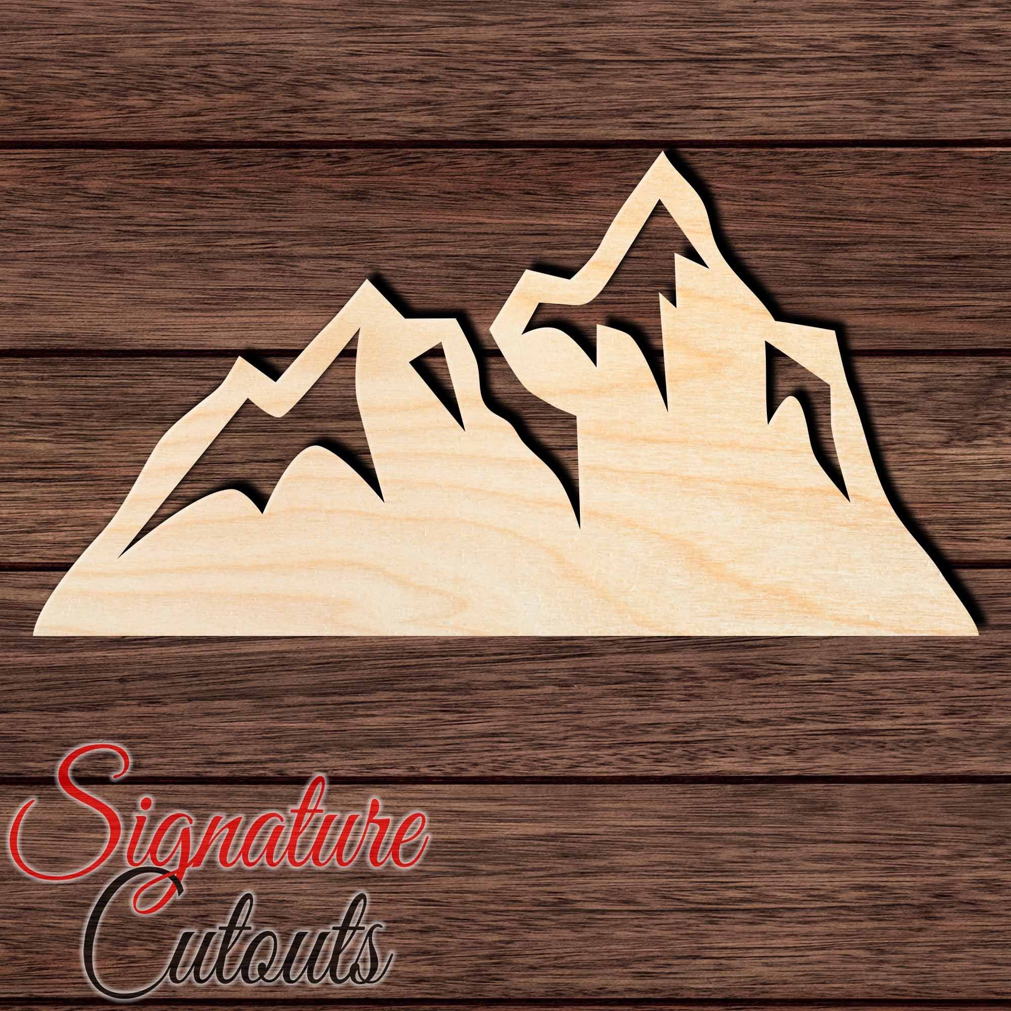 Mountain 012 Shape Cutout in Wood, Acrylic or Acrylic Mirror - Signature Cutouts