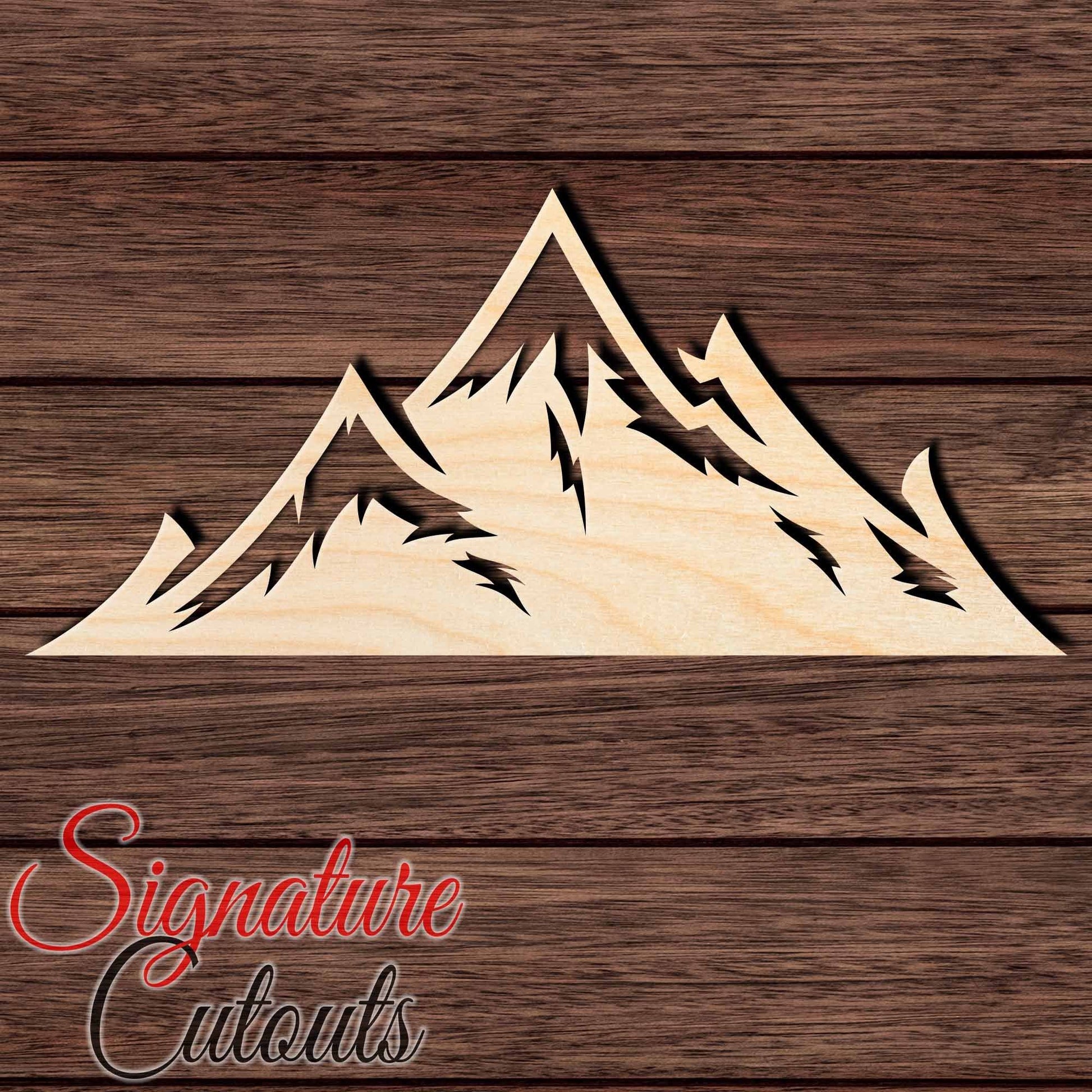 Mountain 015 Shape Cutout in Wood, Acrylic or Acrylic Mirror - Signature Cutouts