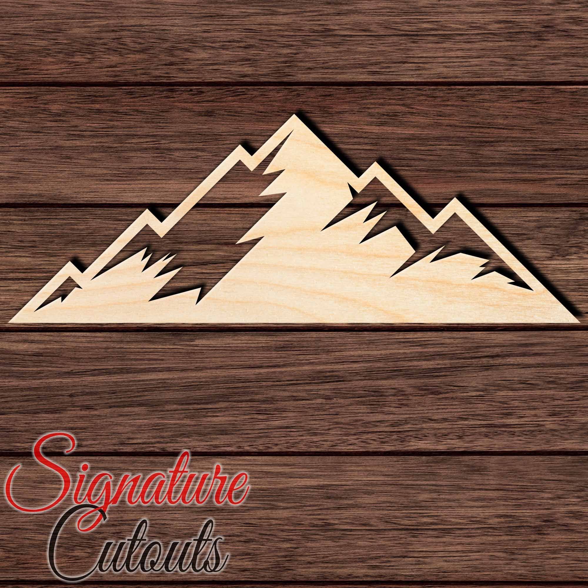 Mountain 016 Shape Cutout in Wood, Acrylic or Acrylic Mirror - Signature Cutouts