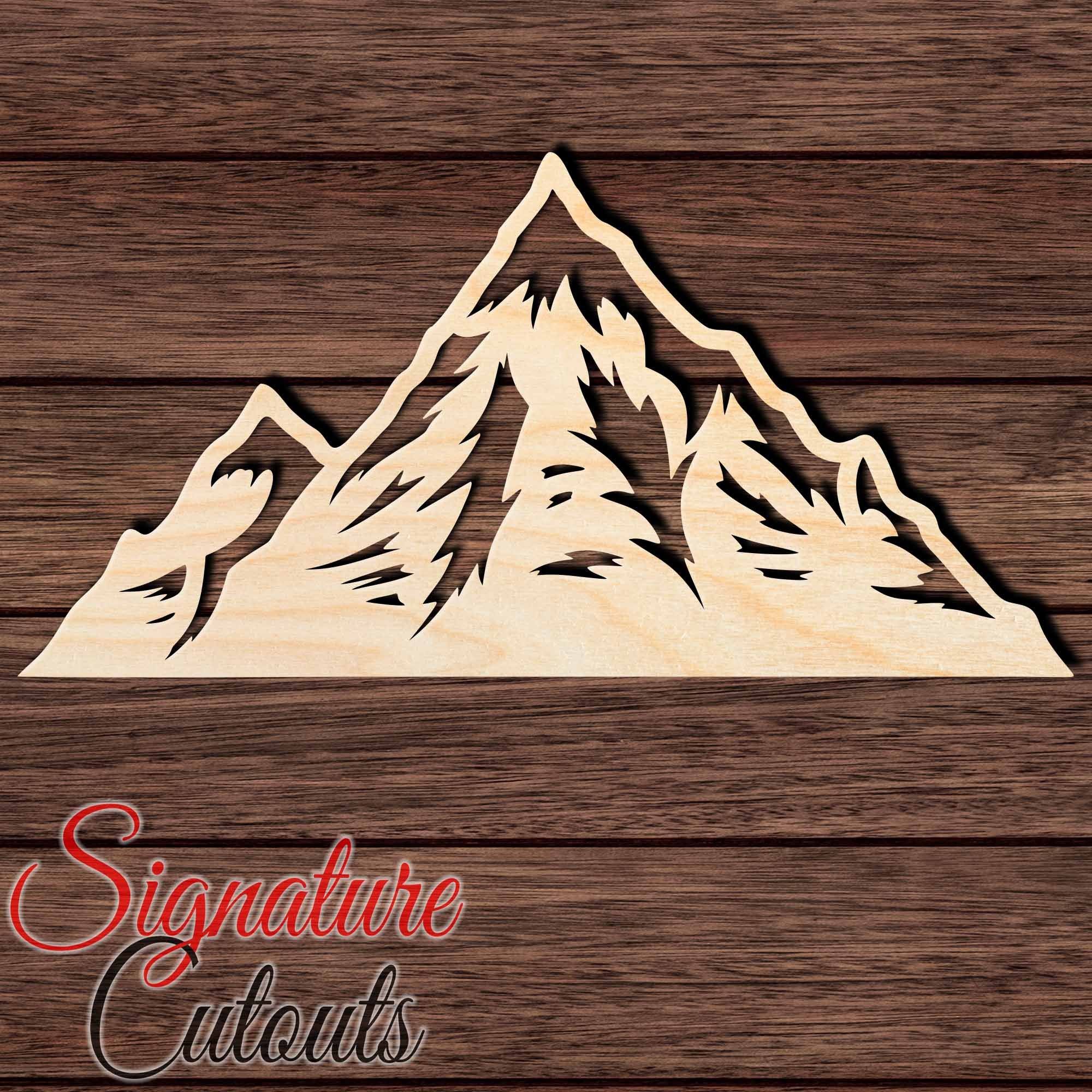 Mountain 017 Shape Cutout in Wood, Acrylic or Acrylic Mirror - Signature Cutouts