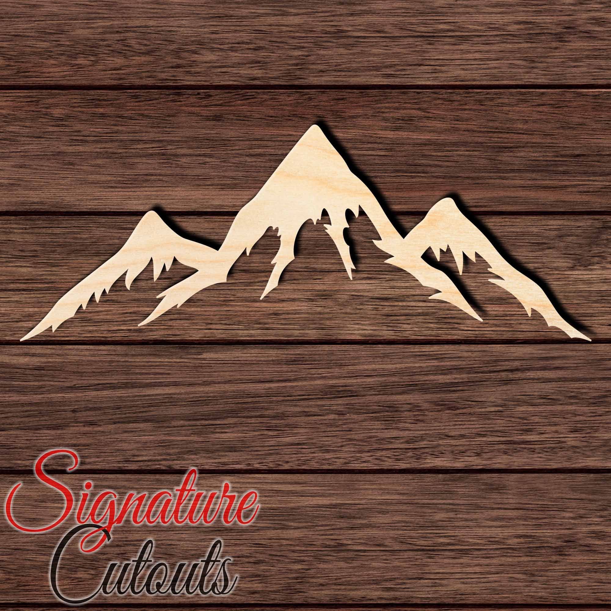 Mountain 019 Shape Cutout in Wood, Acrylic or Acrylic Mirror - Signature Cutouts