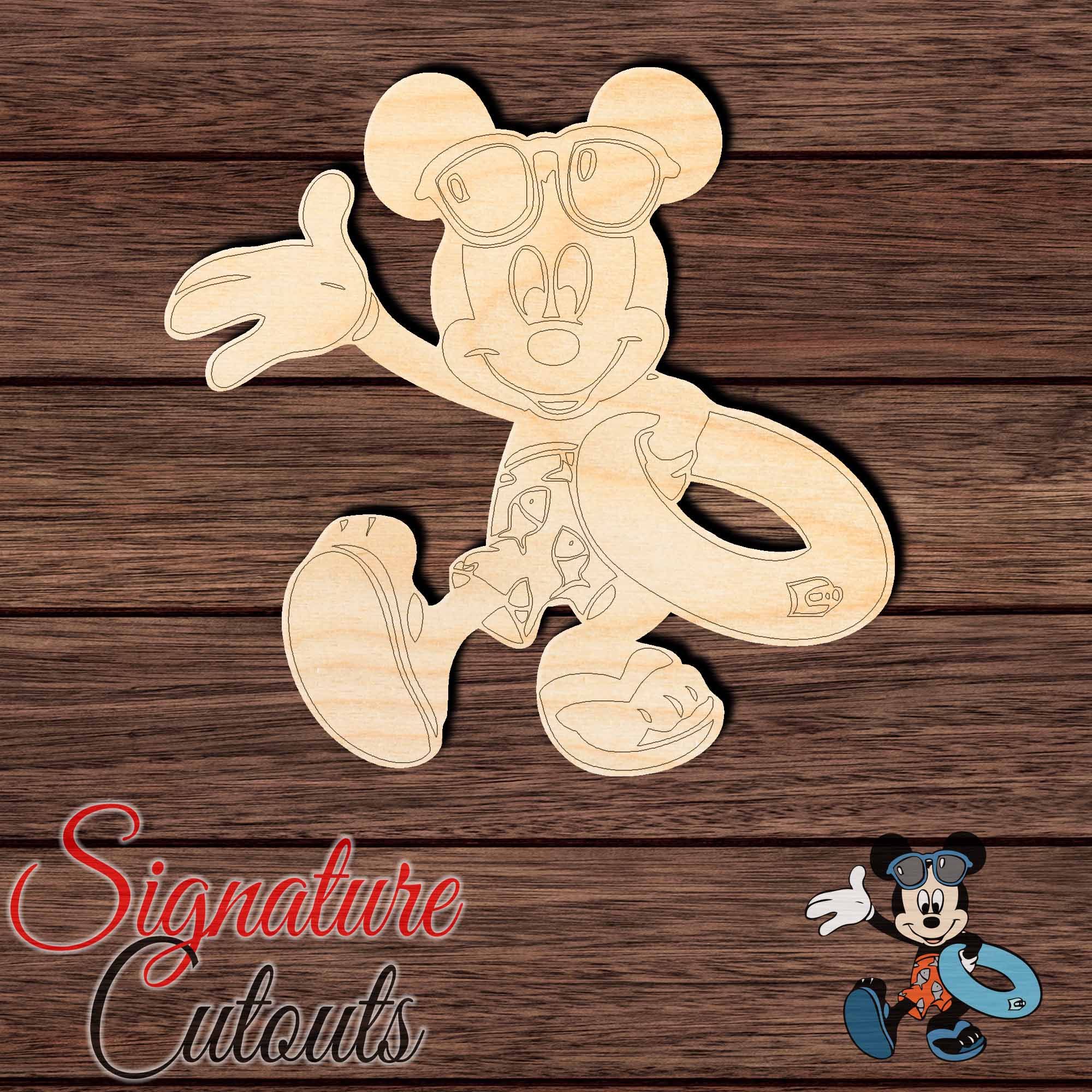 Mouse Summer 001 Shape Cutout - Paint by Line - Signature Cutouts