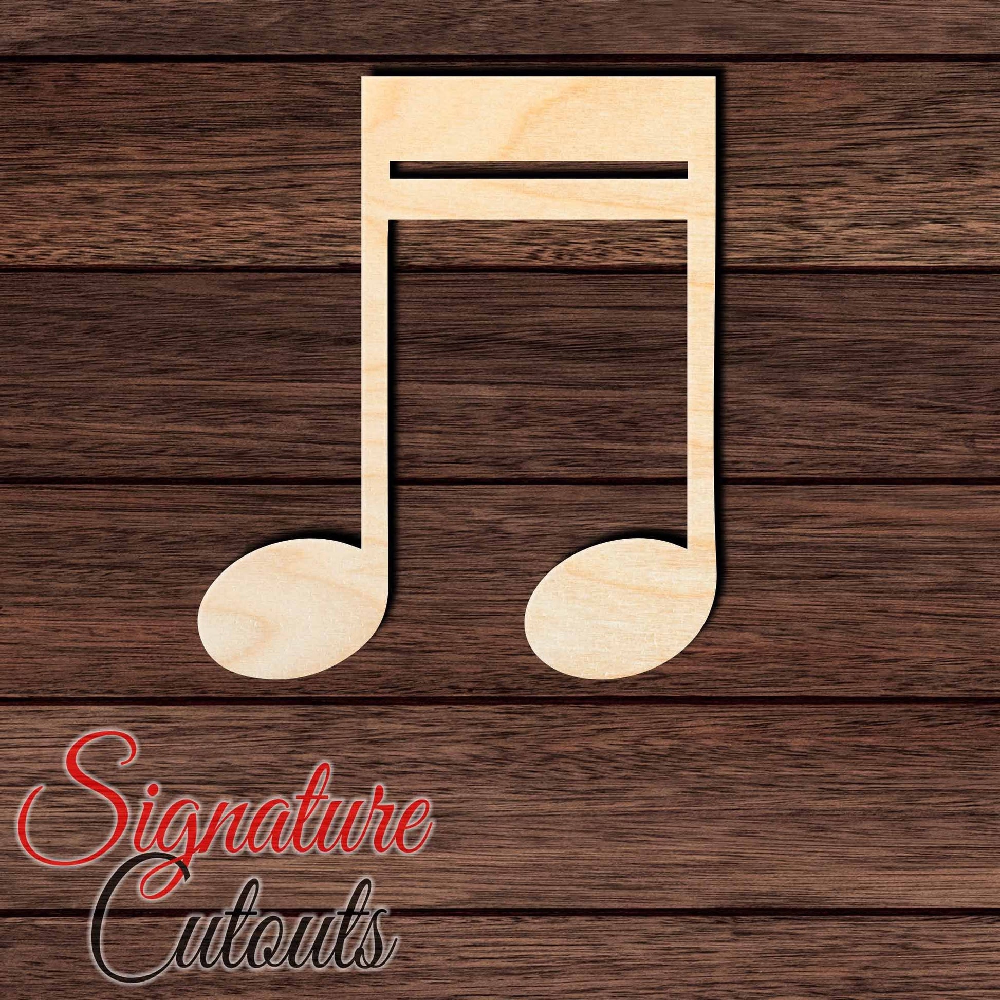 Music Note 001 Shape Cutout in Wood, Acrylic or Acrylic Mirror - Signature Cutouts