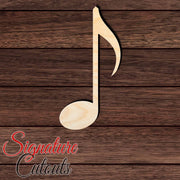 Music Note 002 Shape Cutout in Wood, Acrylic or Acrylic Mirror - Signature Cutouts