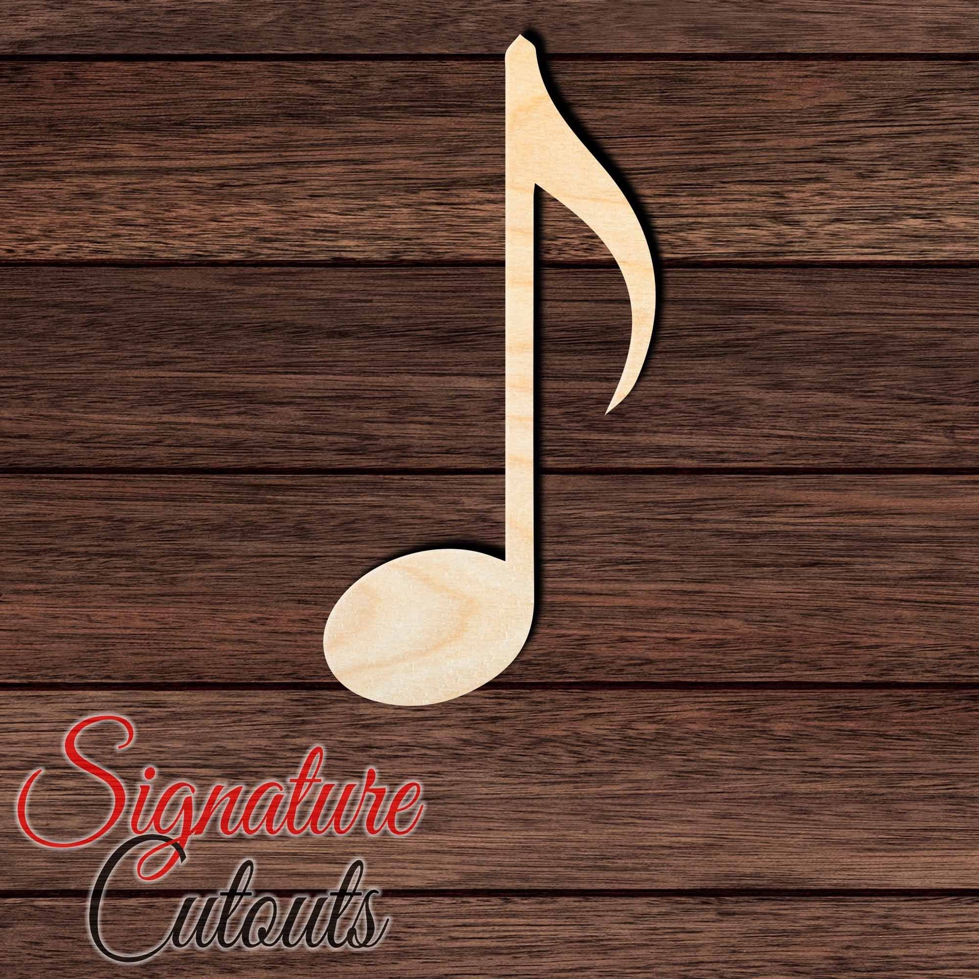 Music Note 002 Shape Cutout in Wood, Acrylic or Acrylic Mirror - Signature Cutouts