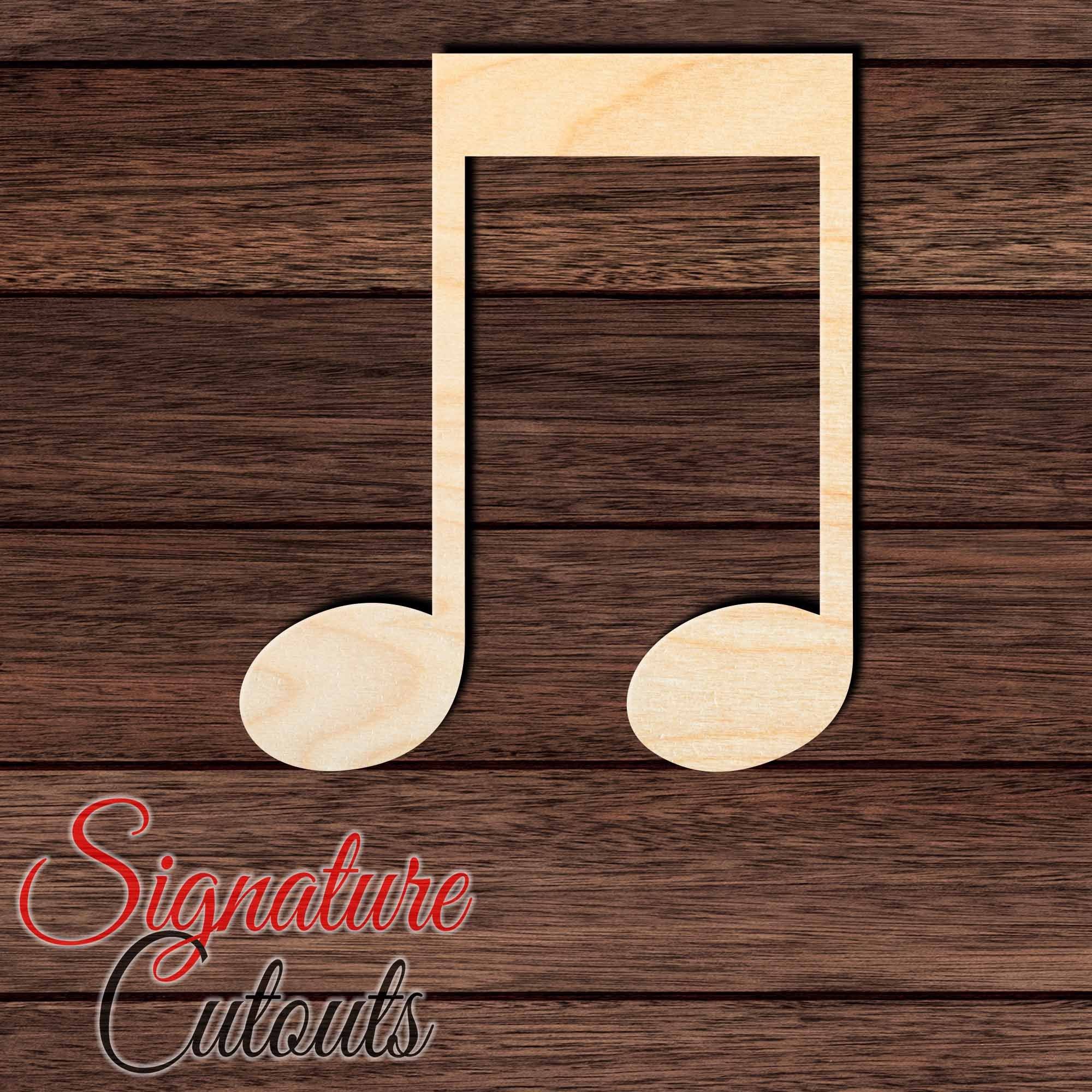 Music Note 003 Shape Cutout in Wood, Acrylic or Acrylic Mirror - Signature Cutouts