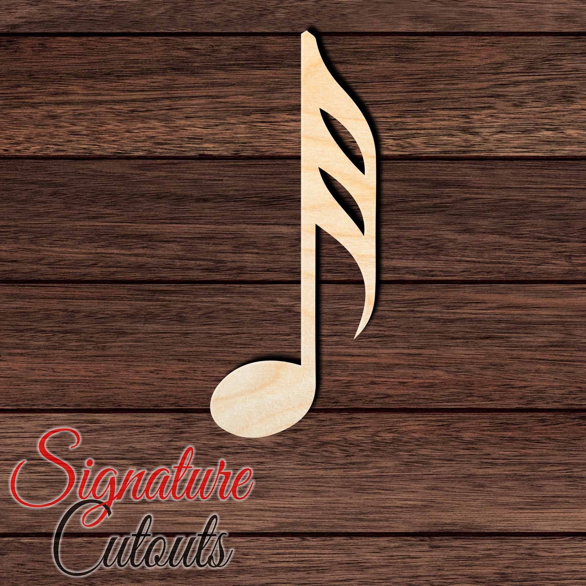 Music Note 005 Shape Cutout in Wood, Acrylic or Acrylic Mirror - Signature Cutouts