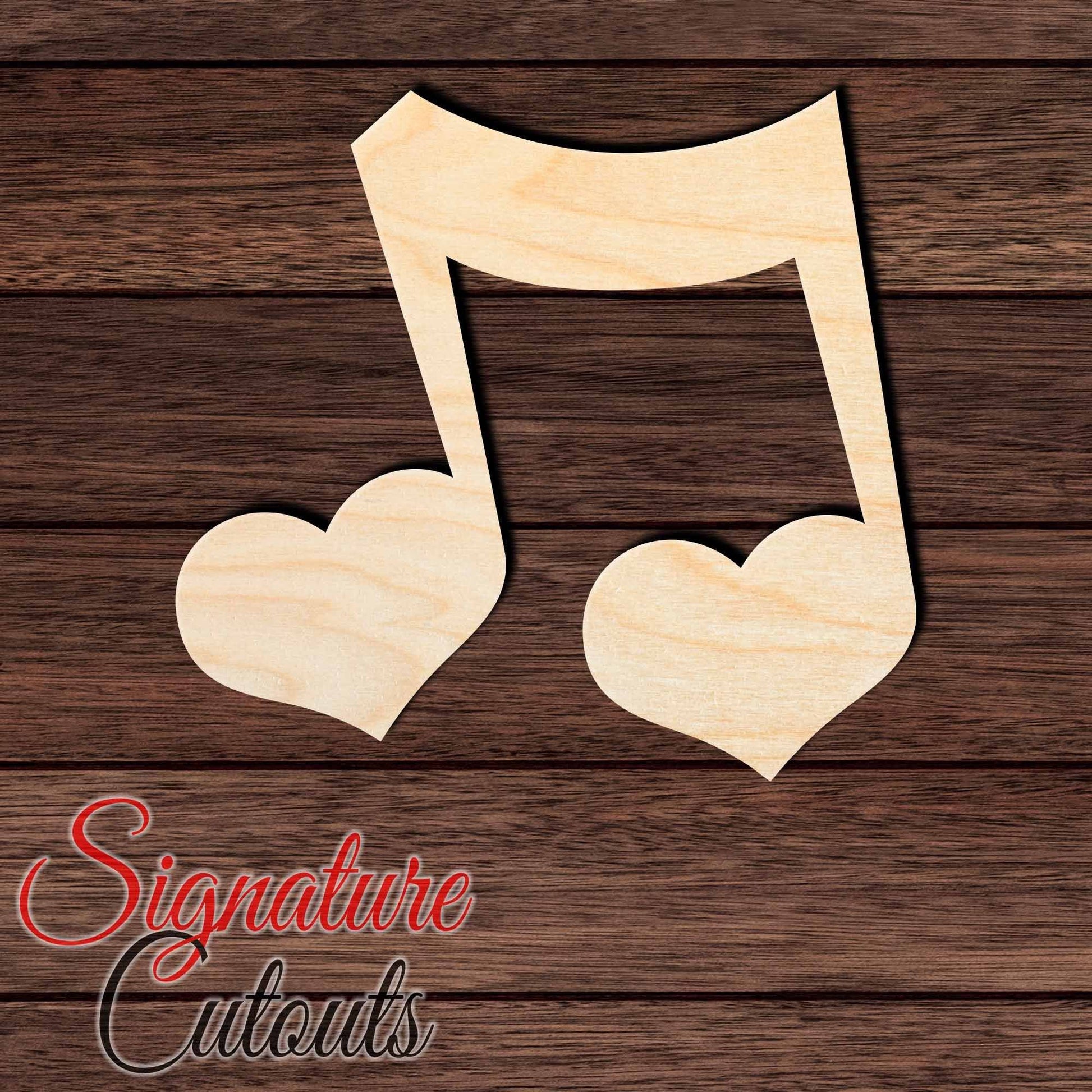 Music Note 009 Shape Cutout in Wood, Acrylic or Acrylic Mirror - Signature Cutouts