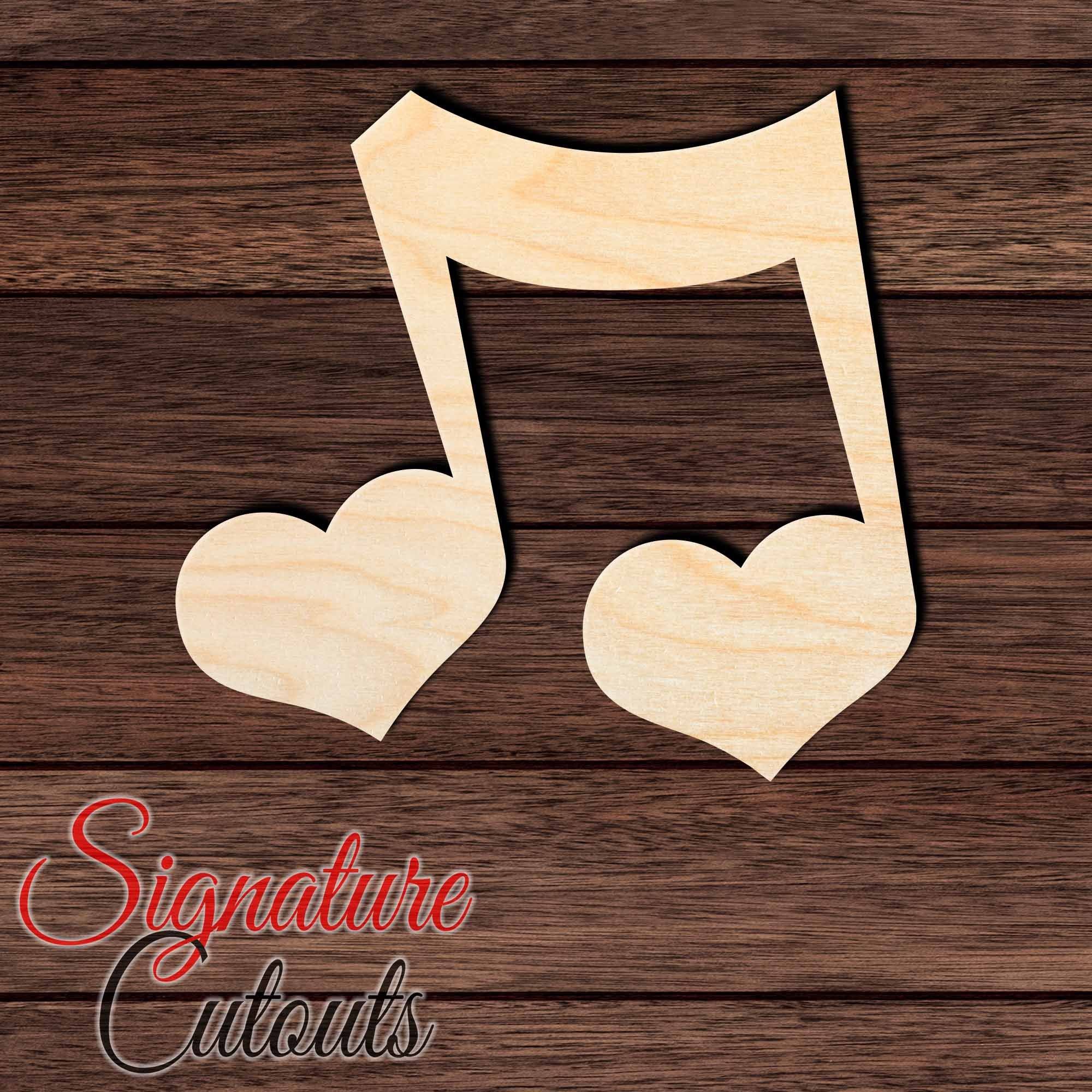 Music Note 009 Shape Cutout in Wood, Acrylic or Acrylic Mirror - Signature Cutouts