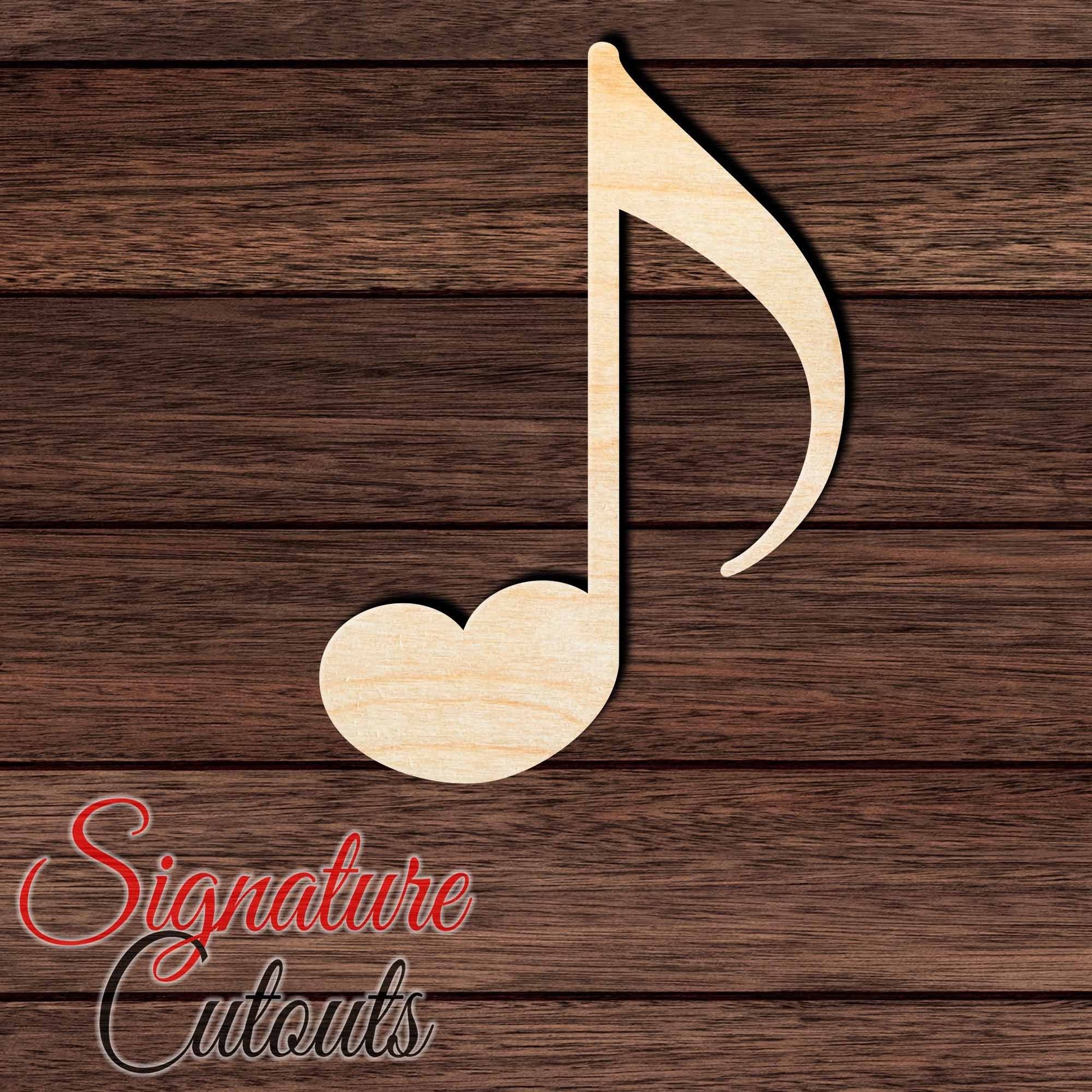 Music Note 010 Shape Cutout in Wood, Acrylic or Acrylic Mirror - Signature Cutouts