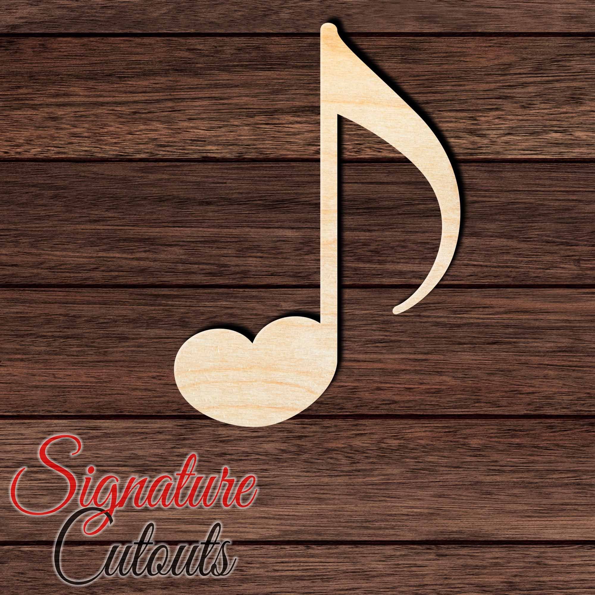 Music Note 010 Shape Cutout in Wood, Acrylic or Acrylic Mirror - Signature Cutouts