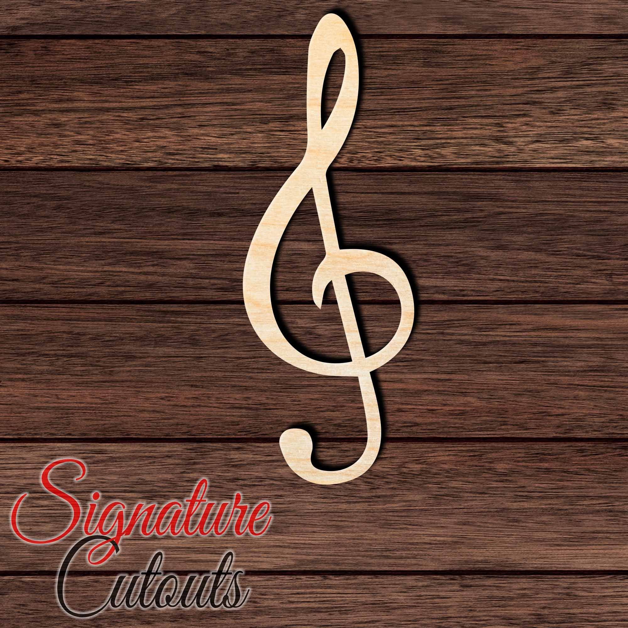 Music Note 012 Shape Cutout in Wood, Acrylic or Acrylic Mirror - Signature Cutouts