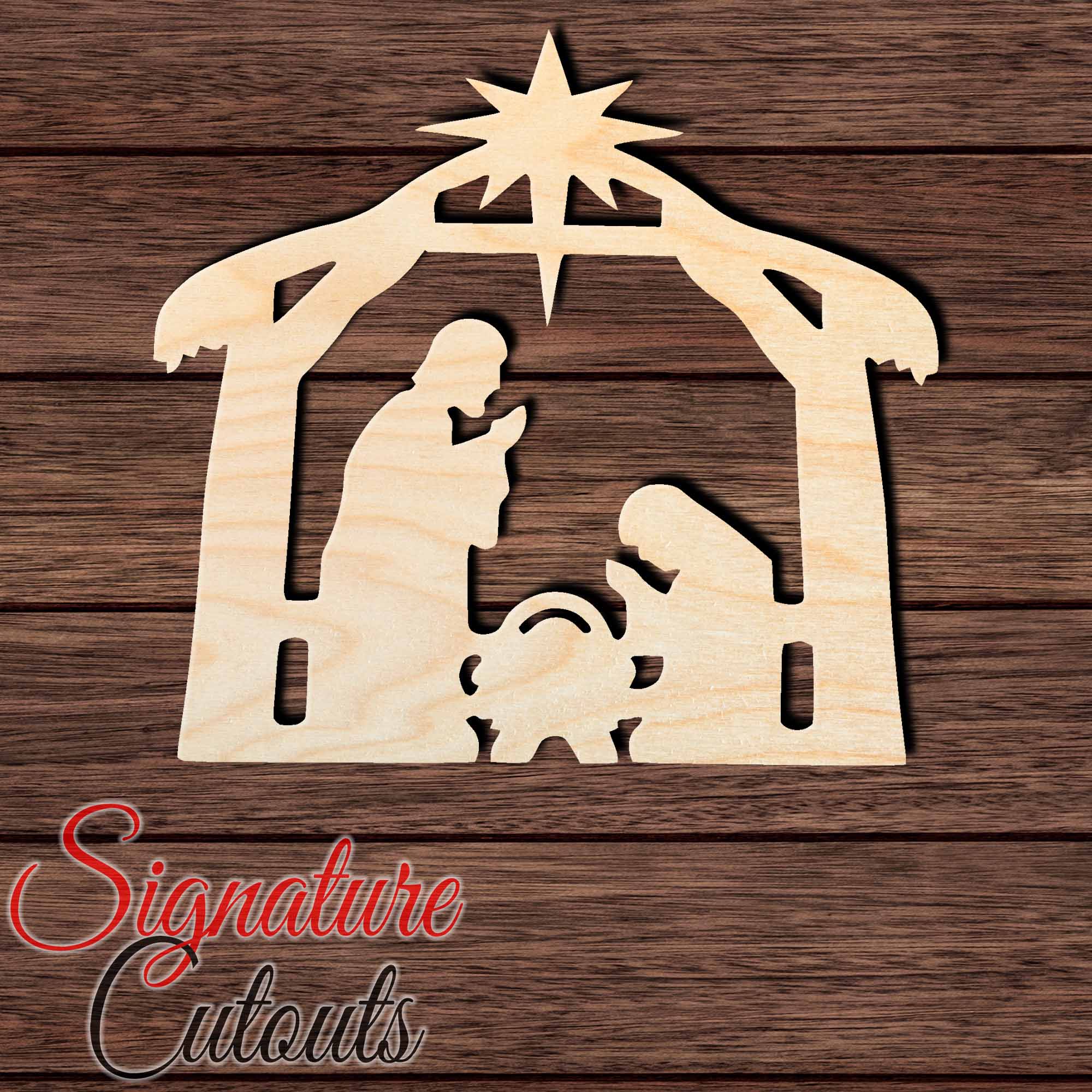 Nativity Scene 001 Shape Cutout in Wood, Acrylic or Acrylic Mirror - Signature Cutouts