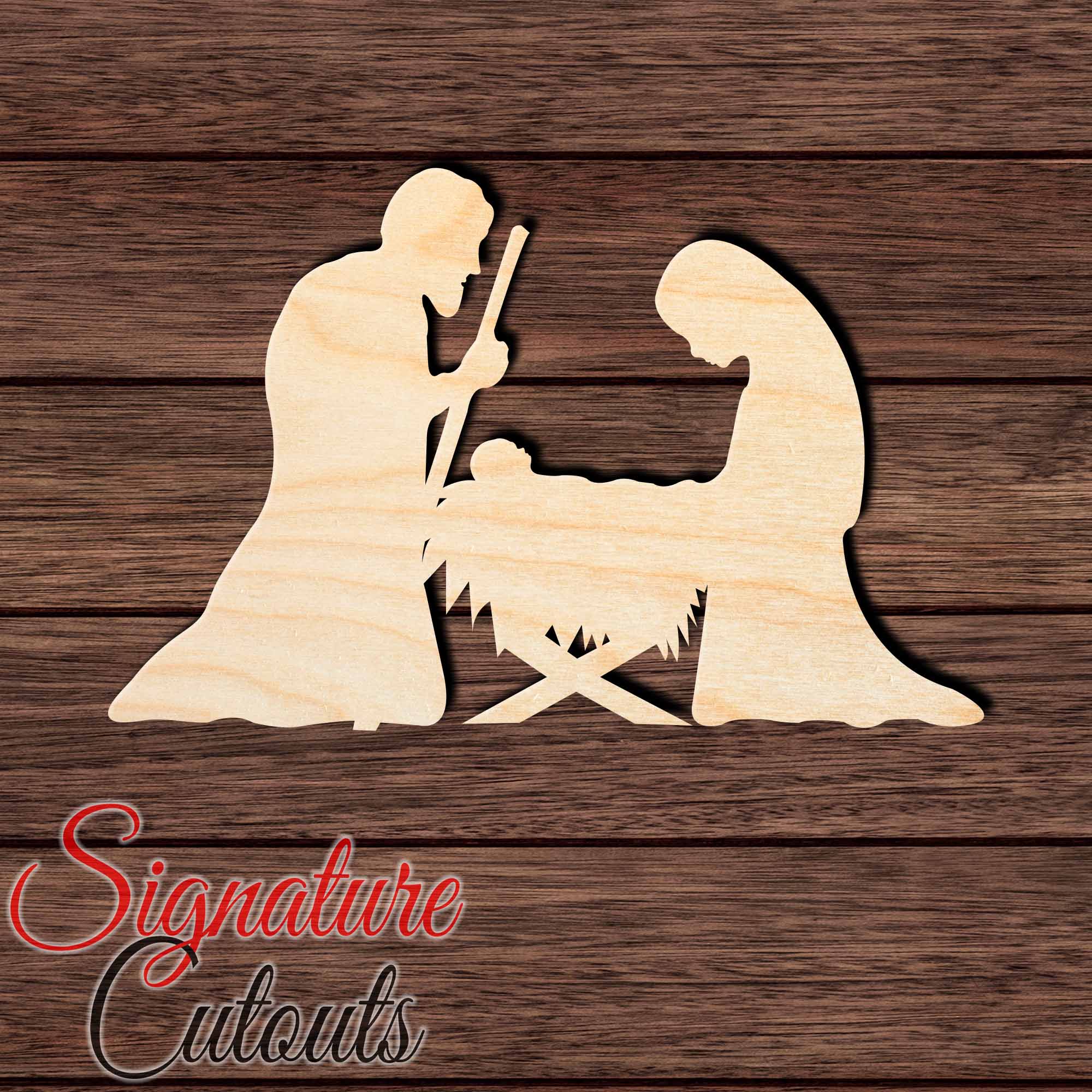 Nativity Scene 003 Shape Cutout in Wood Craft Shapes & Bases Signature Cutouts 