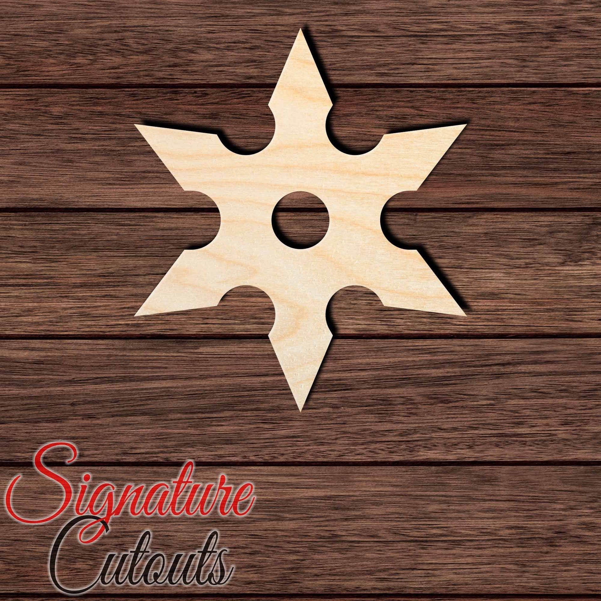 Ninja Star 001 Shape Cutout in Wood, Acrylic or Acrylic Mirror - Signature Cutouts