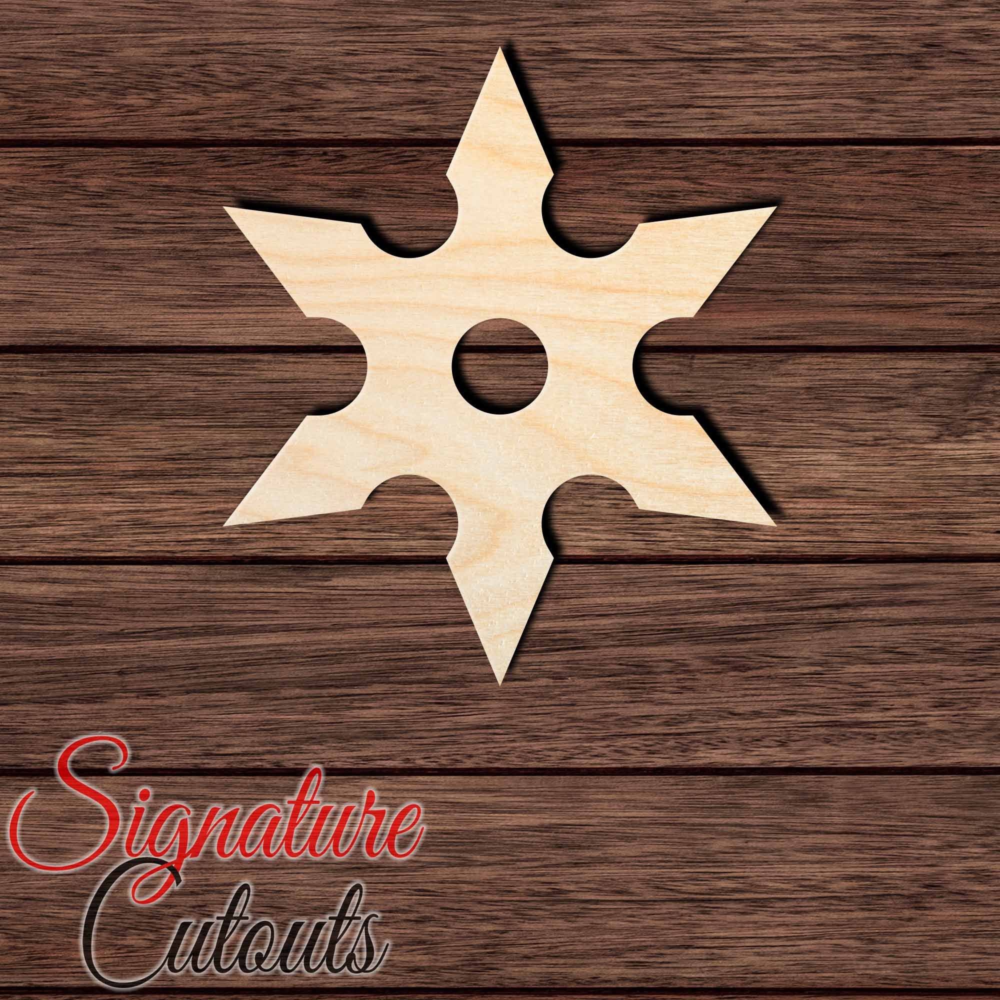 Ninja Star 001 Shape Cutout in Wood, Acrylic or Acrylic Mirror - Signature Cutouts