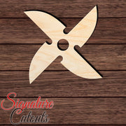 Ninja Star 002 Shape Cutout in Wood, Acrylic or Acrylic Mirror - Signature Cutouts