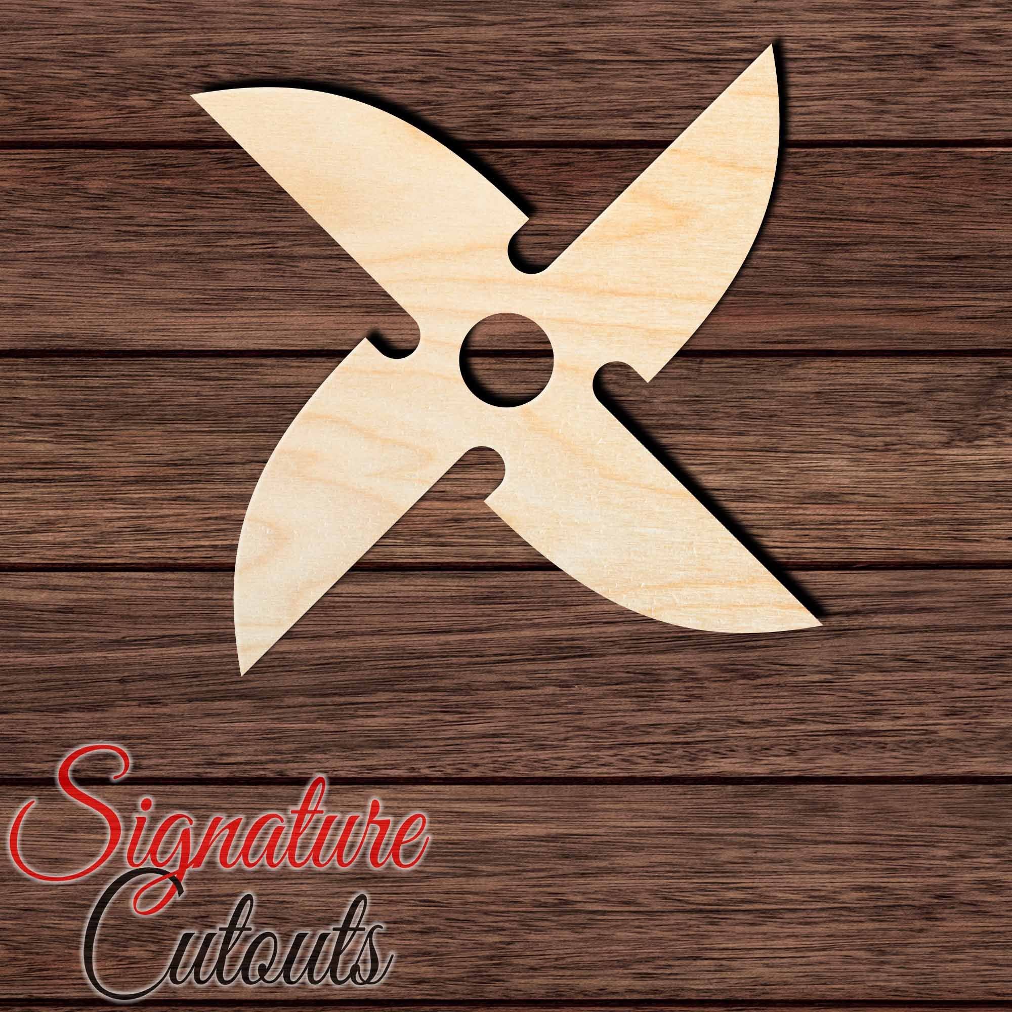 Ninja Star 002 Shape Cutout in Wood, Acrylic or Acrylic Mirror - Signature Cutouts