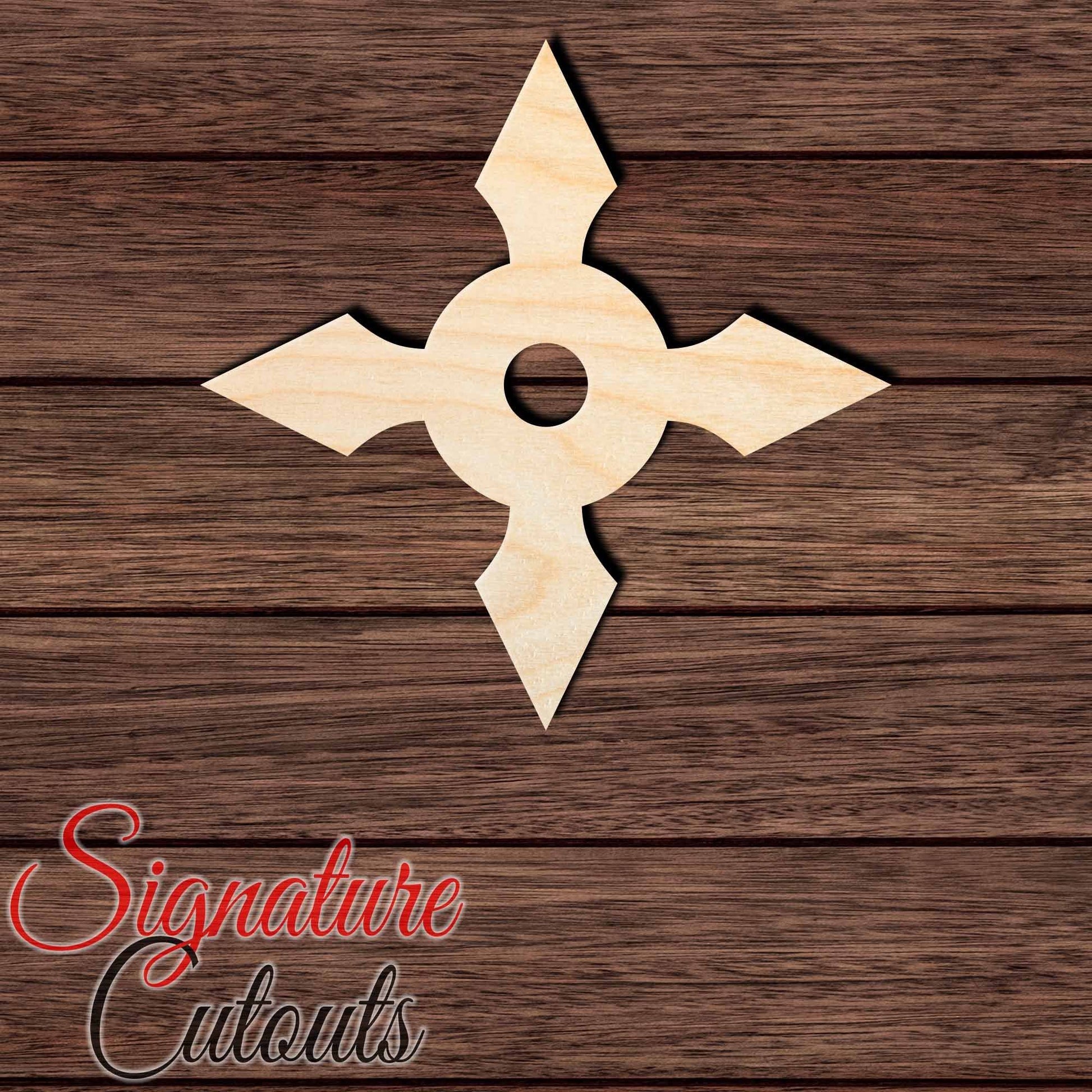 Ninja Star 003 Shape Cutout in Wood, Acrylic or Acrylic Mirror - Signature Cutouts
