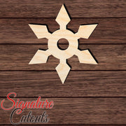 Ninja Star 004 Shape Cutout in Wood, Acrylic or Acrylic Mirror - Signature Cutouts