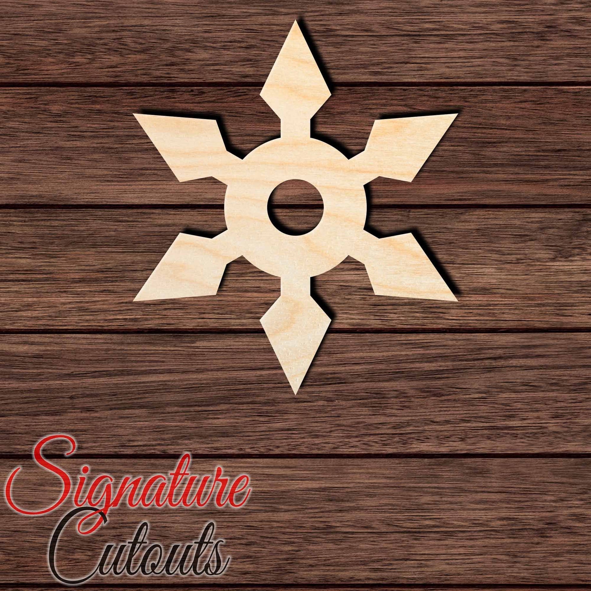 Ninja Star 004 Shape Cutout in Wood, Acrylic or Acrylic Mirror - Signature Cutouts