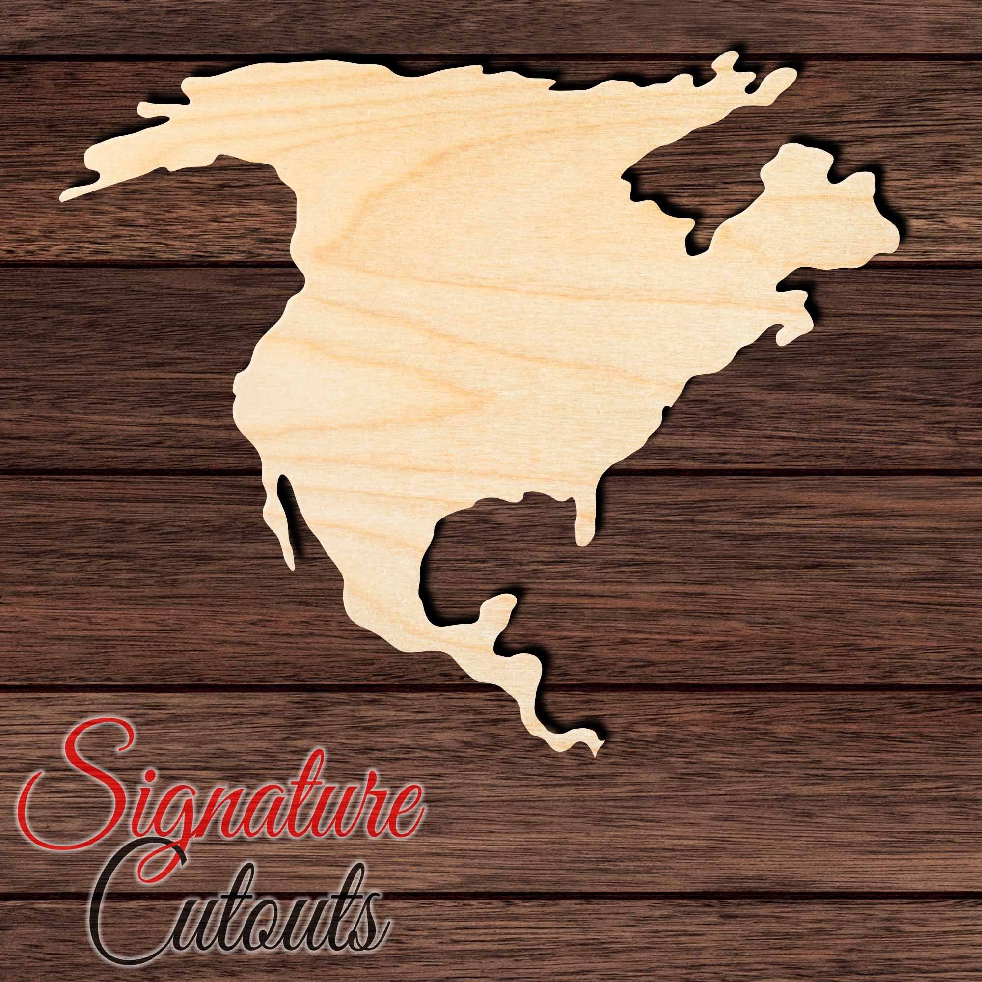 North America Shape Cutout in Wood, Acrylic or Acrylic Mirror - Signature Cutouts