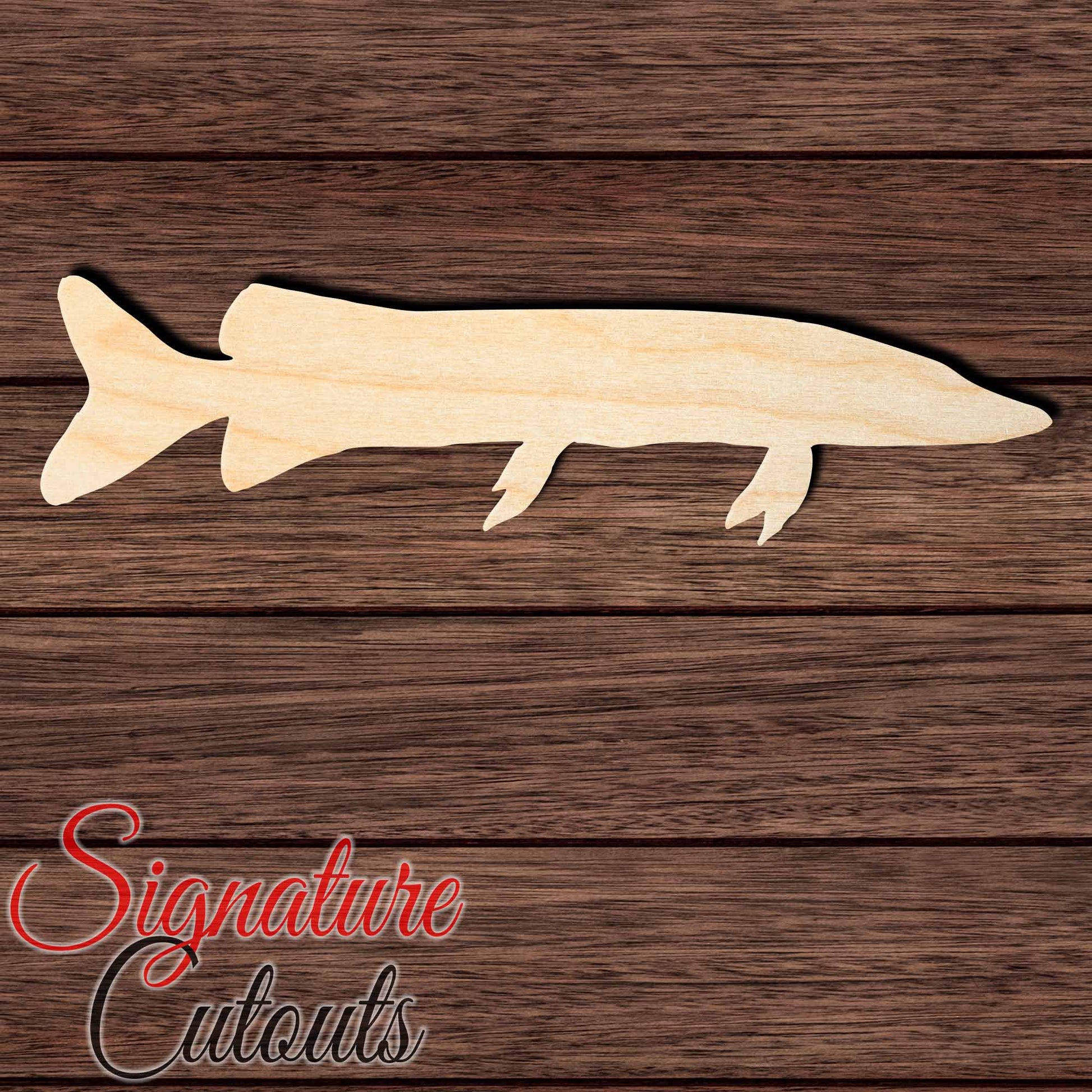 Northern Pike 002 Shape Cutout in Wood, Acrylic or Acrylic Mirror Craft Shapes & Bases Signature Cutouts 