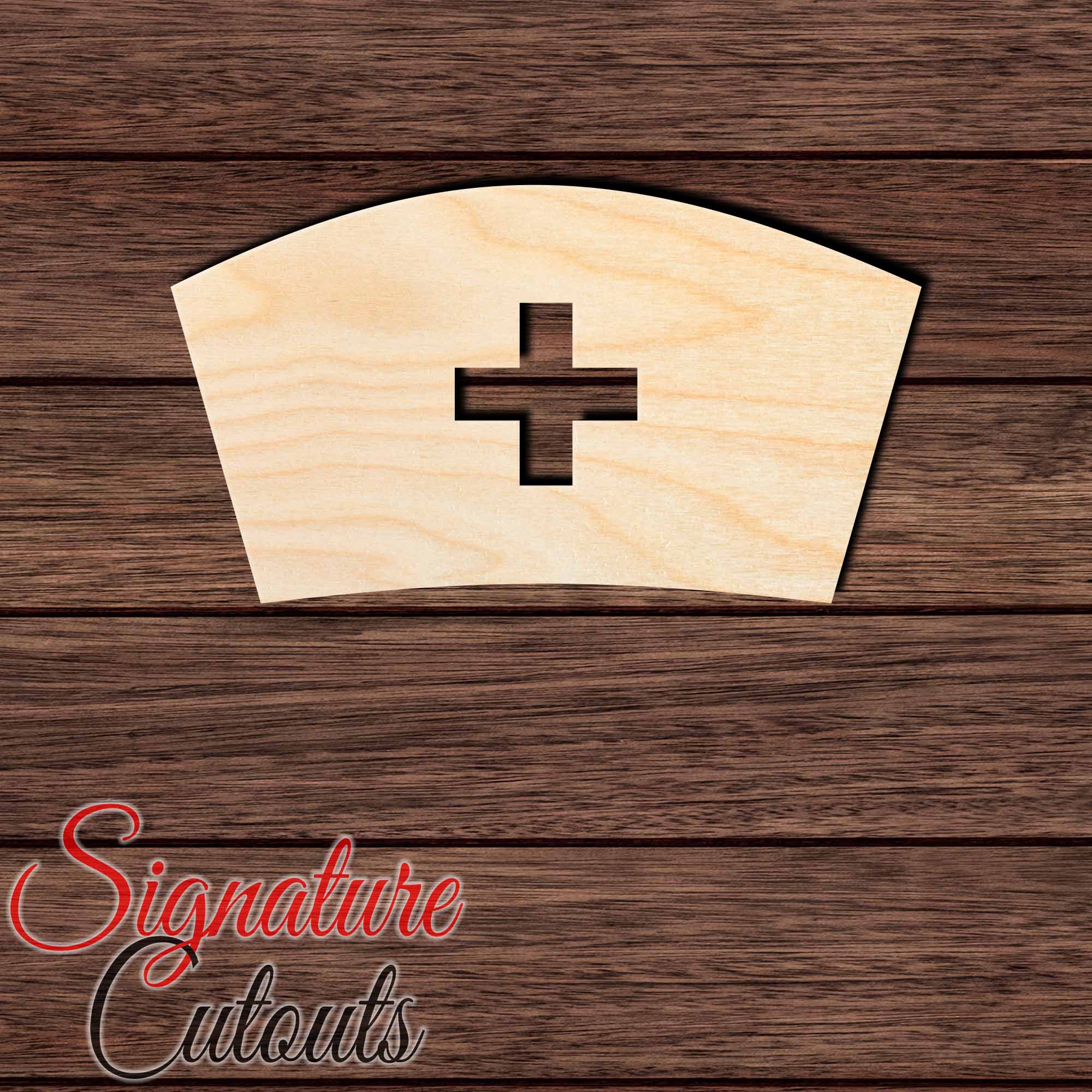 Nurse Hat 002 Shape Cutout in Wood, Acrylic or Acrylic Mirror - Signature Cutouts