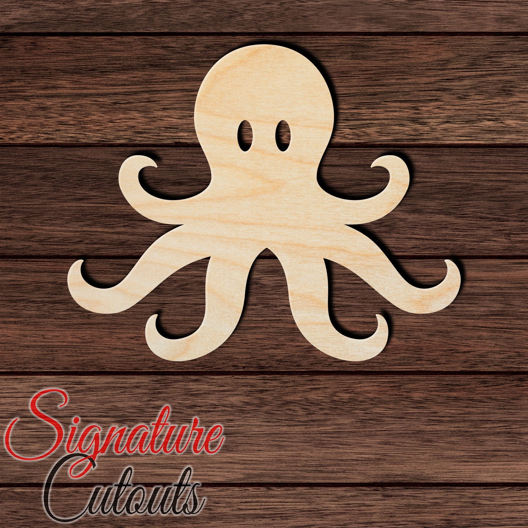 Octopus 003 Shape Cutout in Wood, Acrylic or Acrylic Mirror - Signature Cutouts