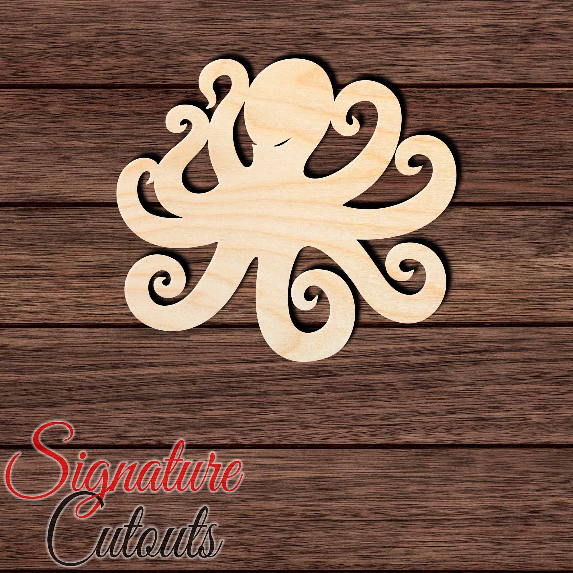 Octopus 005 Shape Cutout in Wood, Acrylic or Acrylic Mirror - Signature Cutouts