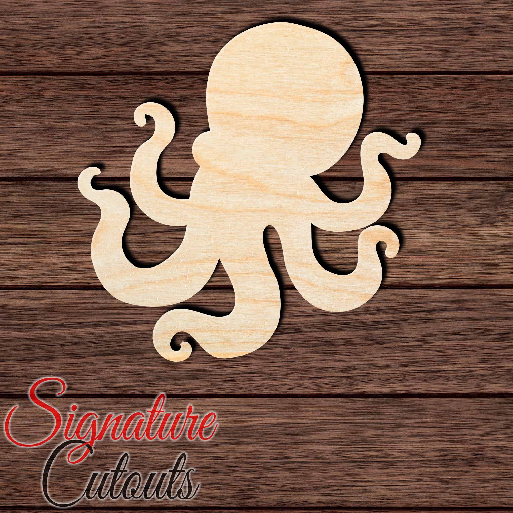 Octopus 008 Shape Cutout in Wood, Acrylic or Acrylic Mirror - Signature Cutouts