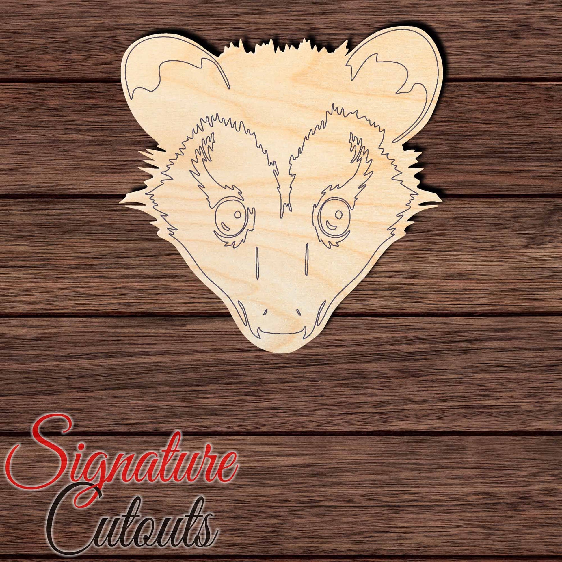 Opossum Head 001 Shape Cutout in Wood, Acrylic or Acrylic Mirror Craft Shapes & Bases Signature Cutouts 