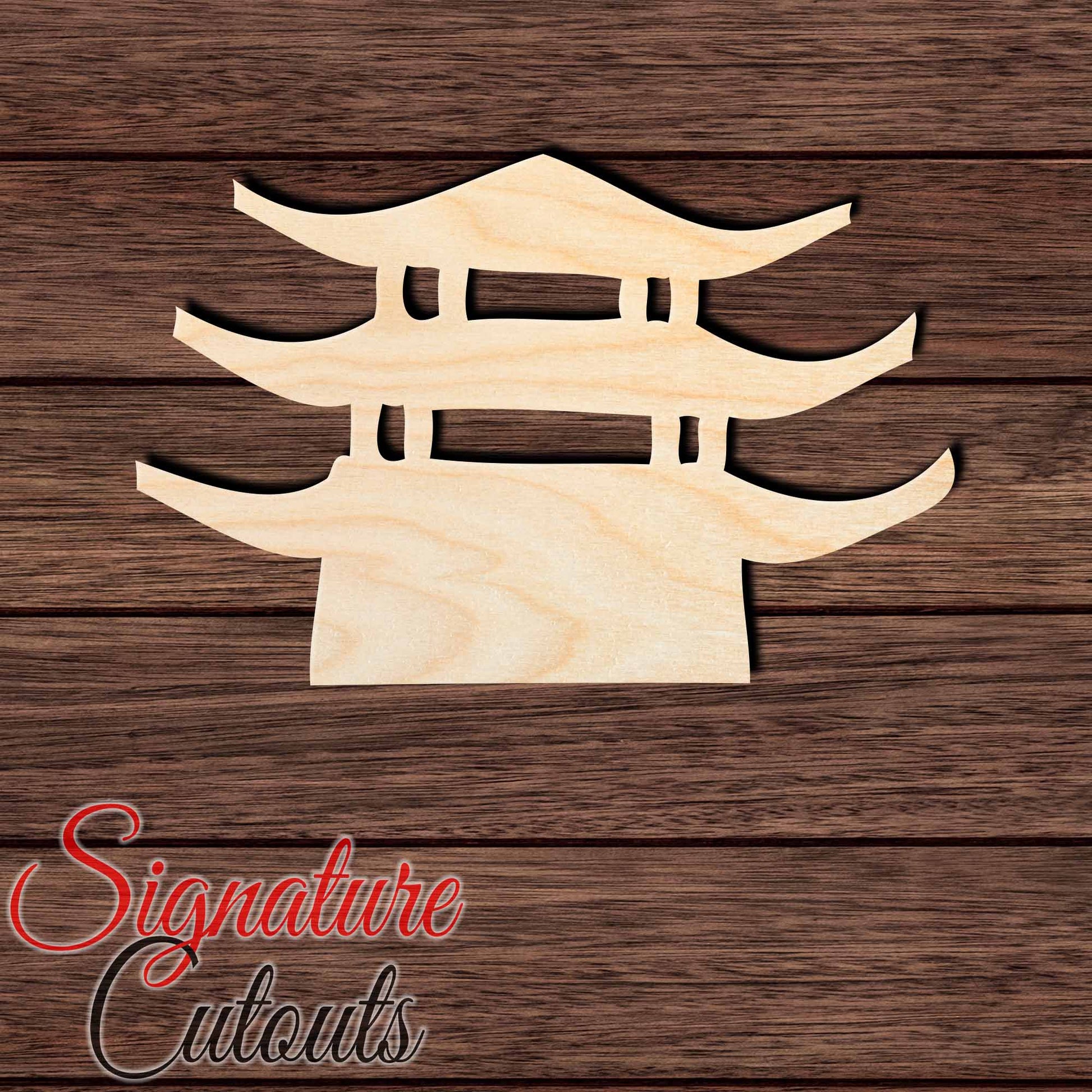 Oriental Building 001 Shape Cutout in Wood, Acrylic or Acrylic Mirror - Signature Cutouts