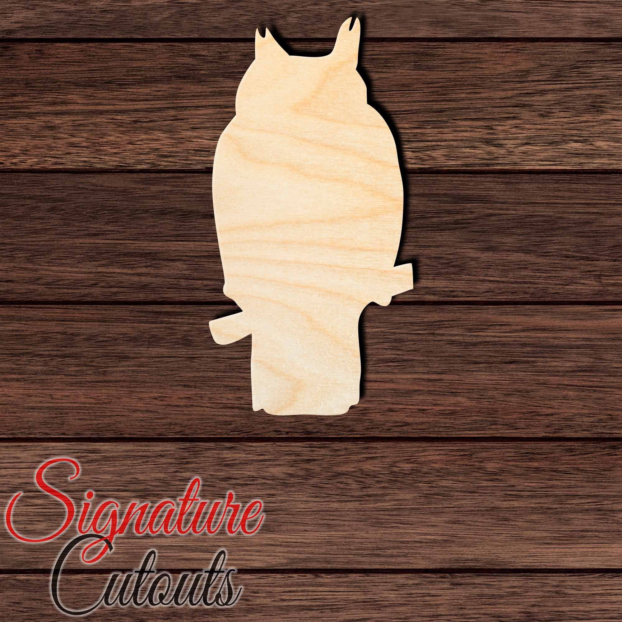 Owl 003 Shape Cutout in Wood, Acrylic or Acrylic Mirror - Signature Cutouts