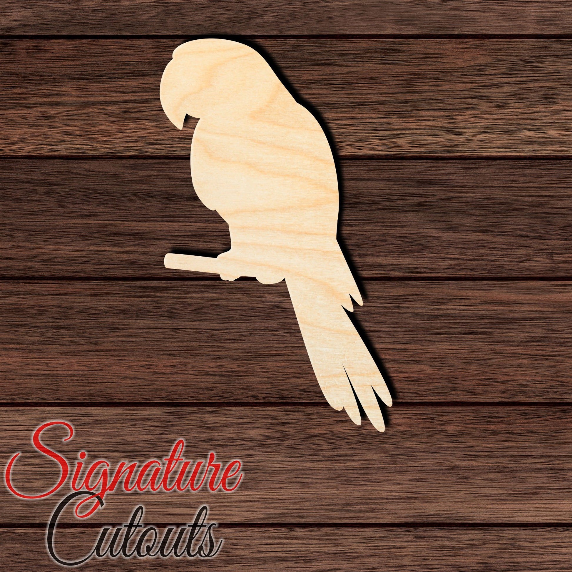 Parrot 002 Shape Cutout in Wood, Acrylic or Acrylic Mirror - Signature Cutouts