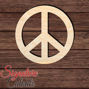 Peace Sign 001 Round Shape Cutout in Wood, Acrylic or Acrylic Mirror - Signature Cutouts