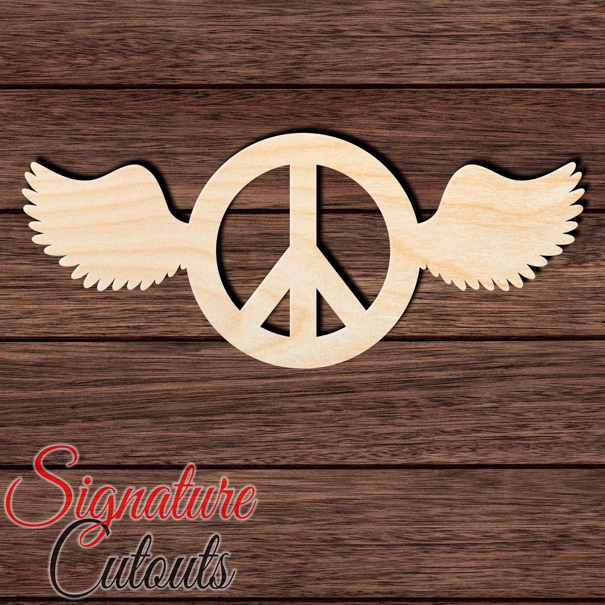 Peace Sign 001 Shape Cutout in Wood, Acrylic or Acrylic Mirror - Signature Cutouts