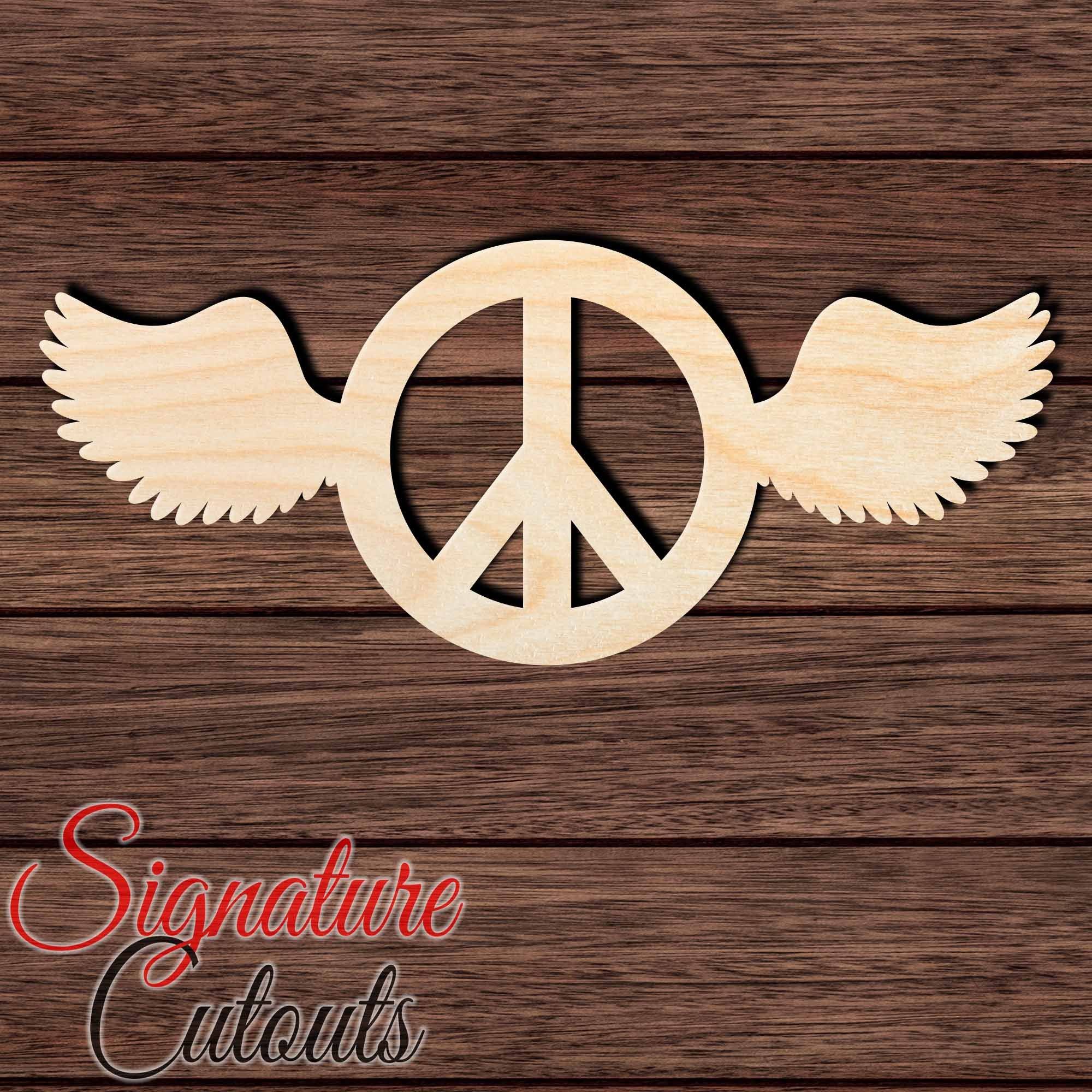 Peace Sign 001 Shape Cutout in Wood, Acrylic or Acrylic Mirror - Signature Cutouts