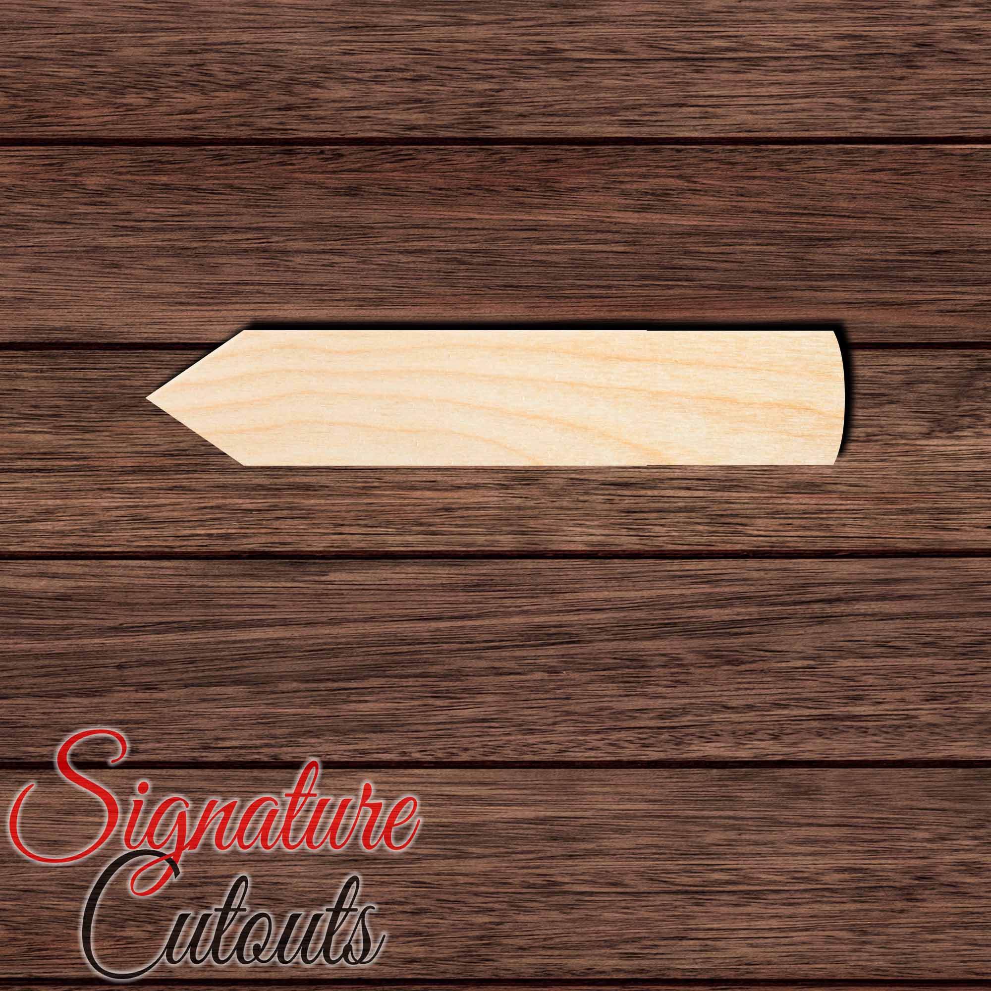 Pencil 001 Shape Cutout in Wood, Acrylic or Acrylic Mirror Craft Shapes & Bases Signature Cutouts 