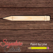 Pencil 002 Shape Cutout in Wood, Acrylic or Acrylic Mirror Craft Shapes & Bases Signature Cutouts 