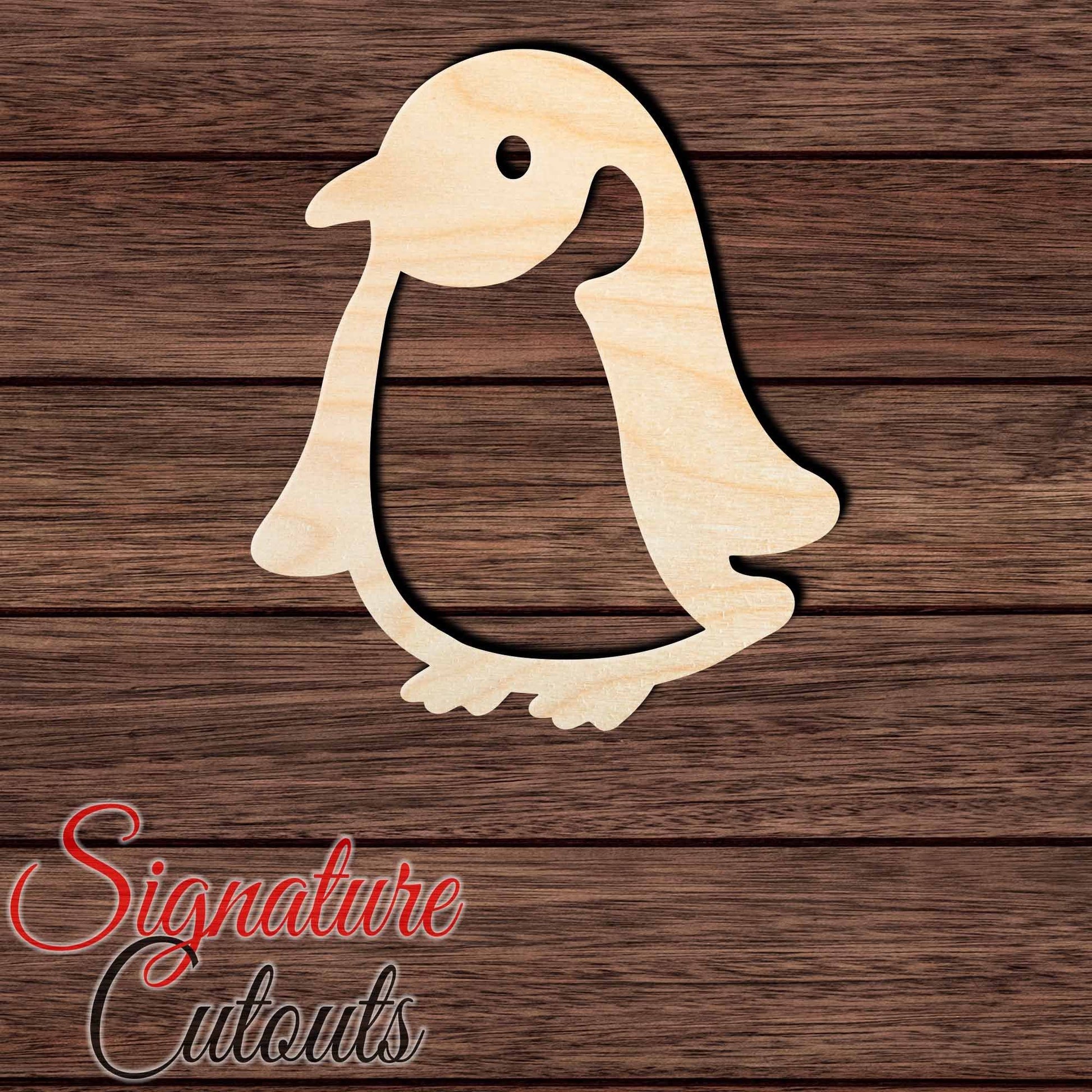 Penguin 001 Shape Cutout in Wood, Acrylic or Acrylic Mirror - Signature Cutouts